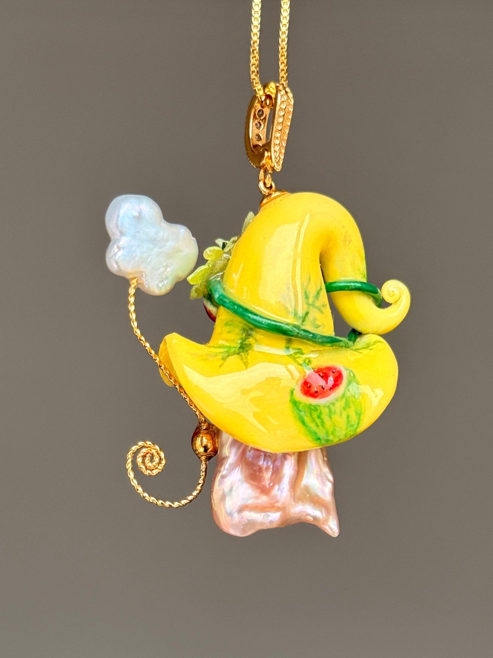 Watermelon Patch Sprite Baroque Pearl Necklace SKUE151