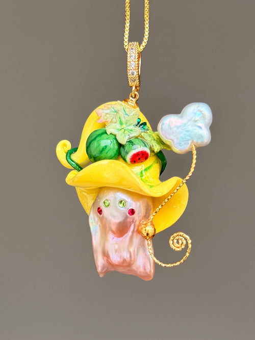 Watermelon Patch Sprite Baroque Pearl Necklace SKUE151