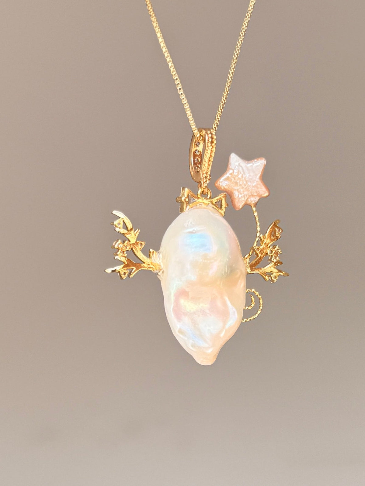 Star Branch Sprite Baroque Pearl Necklace SKUE455