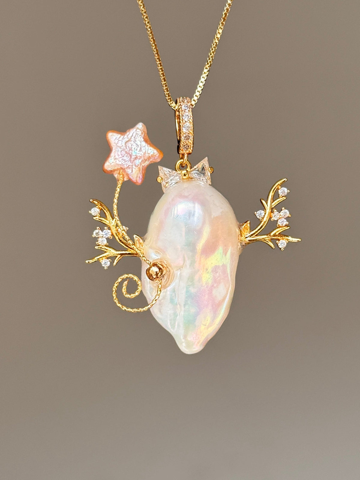 Star Branch Sprite Baroque Pearl Necklace SKUE455