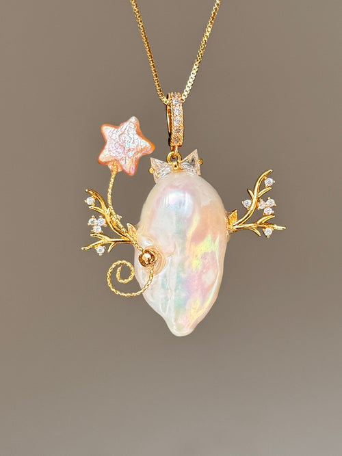 Star Branch Sprite Baroque Pearl Necklace SKUE455