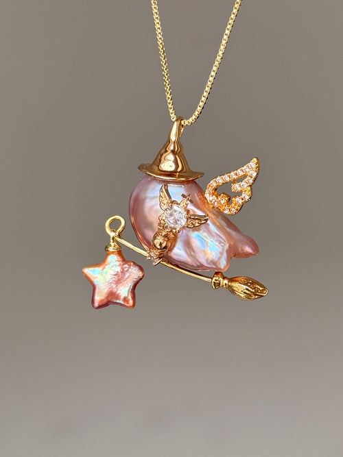 Star Charm Witch Baroque Pearl Necklace SKUE908