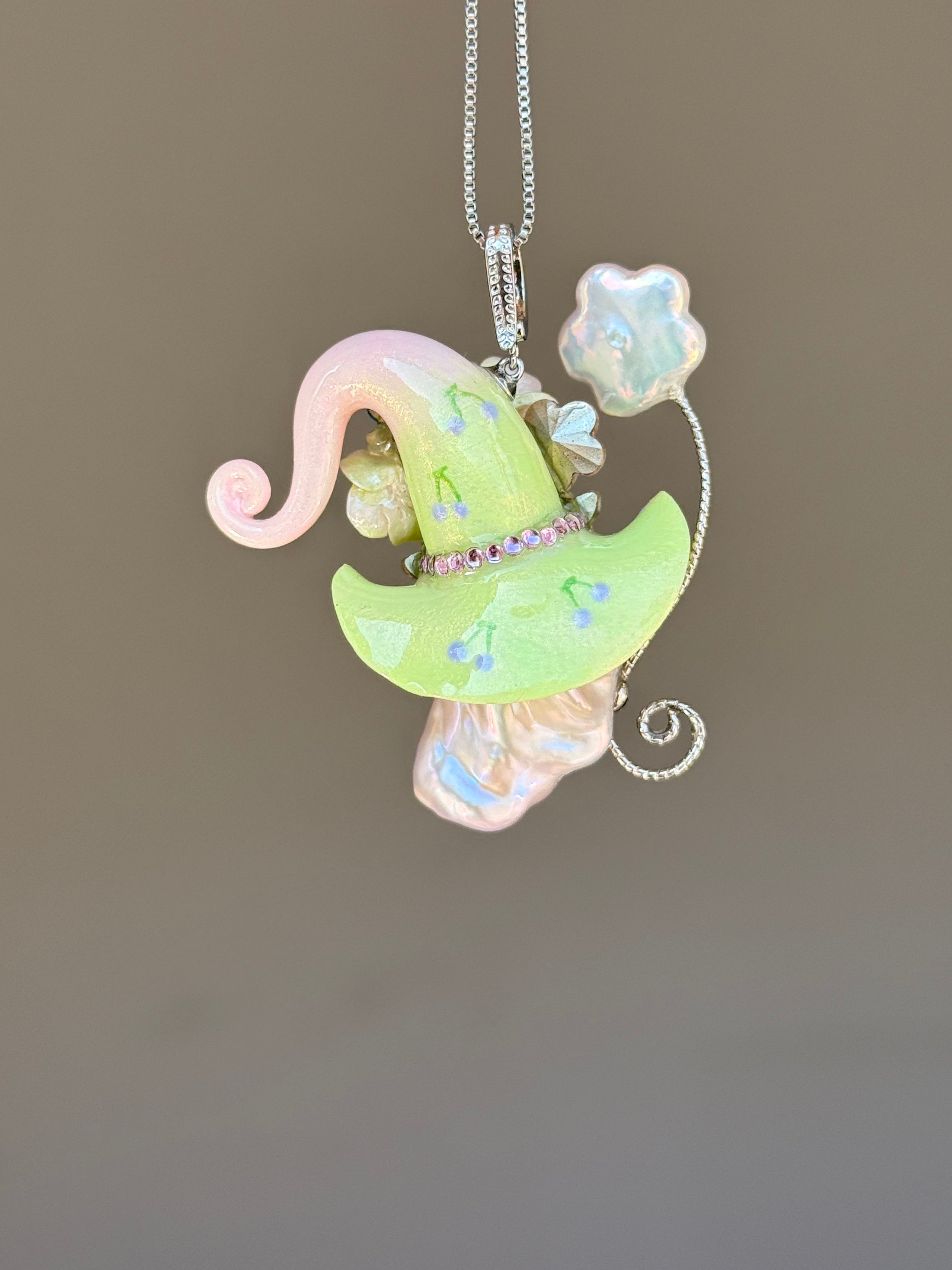Cherry Sherbet Sprite Baroque Pearl Necklace SKUE73
