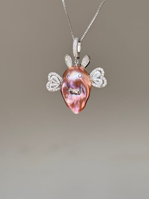 Bunny Cherub Baroque Pearl Necklace SKU1051P1234