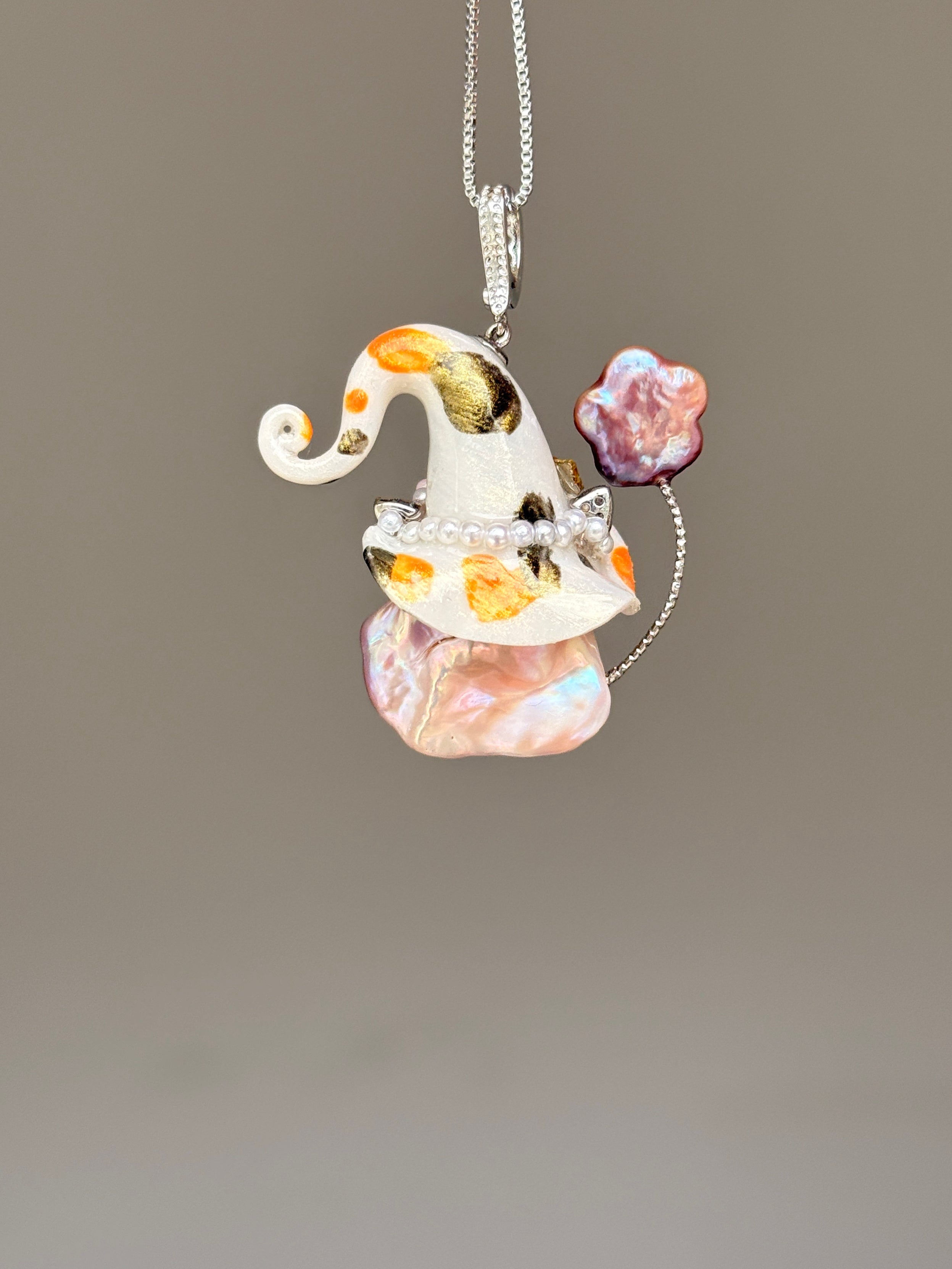 Cream Calico Sprite Baroque Pearl Necklace SKUE61