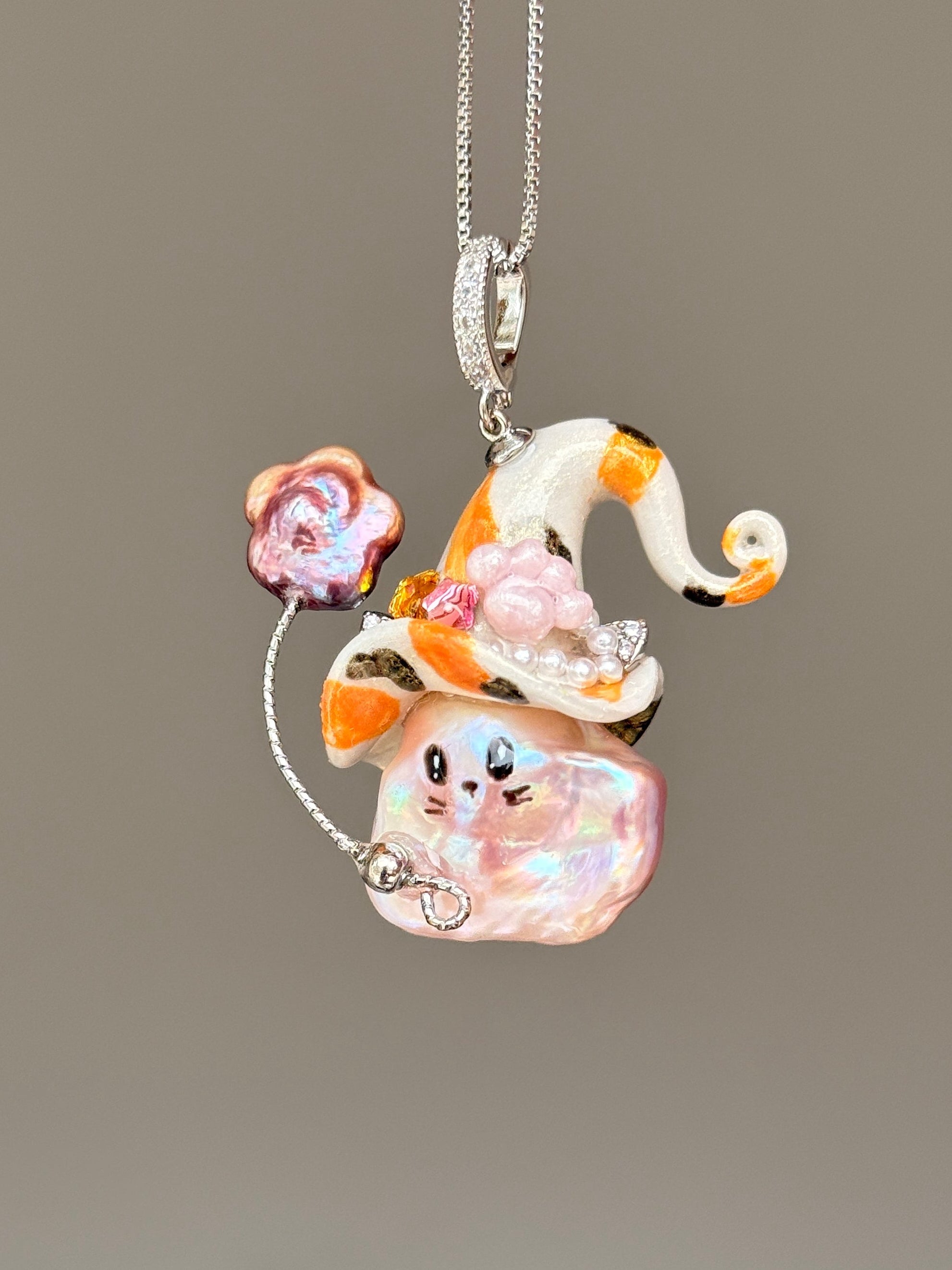 Cream Calico Sprite Baroque Pearl Necklace SKUE61