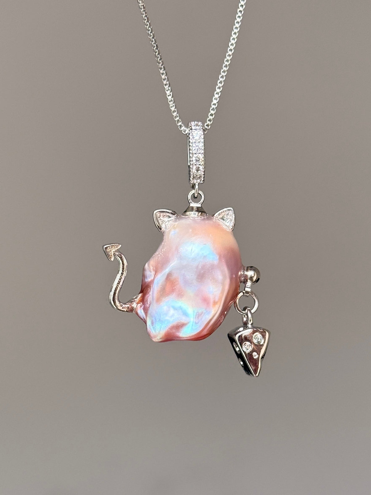 Cheese Cat Sprite Baroque Pearl Necklace SKU765P1017