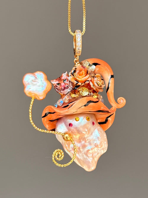 Tiger Stripe Sprite Baroque Pearl Necklace SKUE23