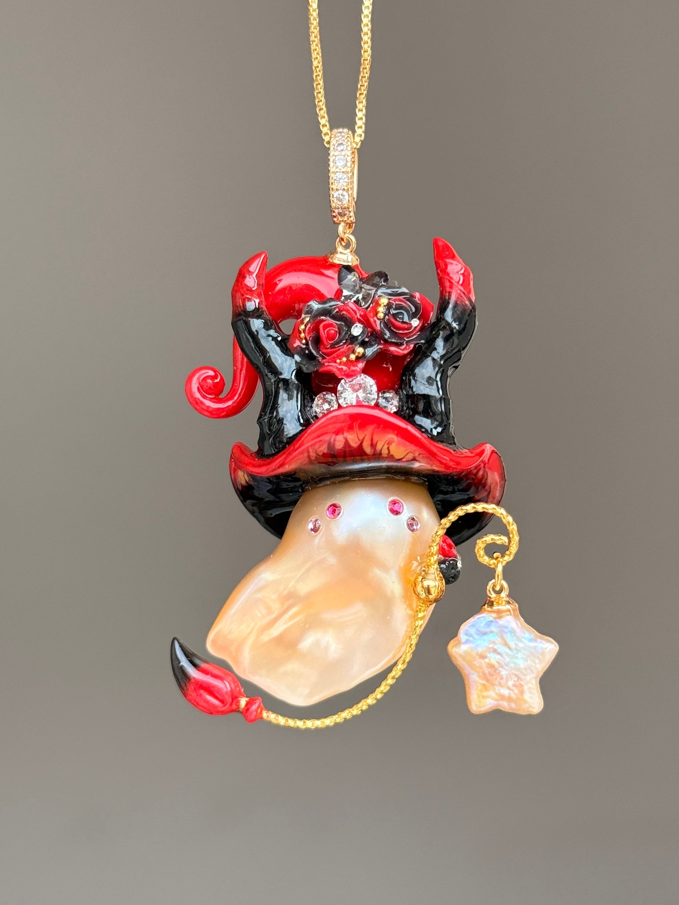 Devil Horn Sprite Baroque Pearl Necklace SKU1179P1520