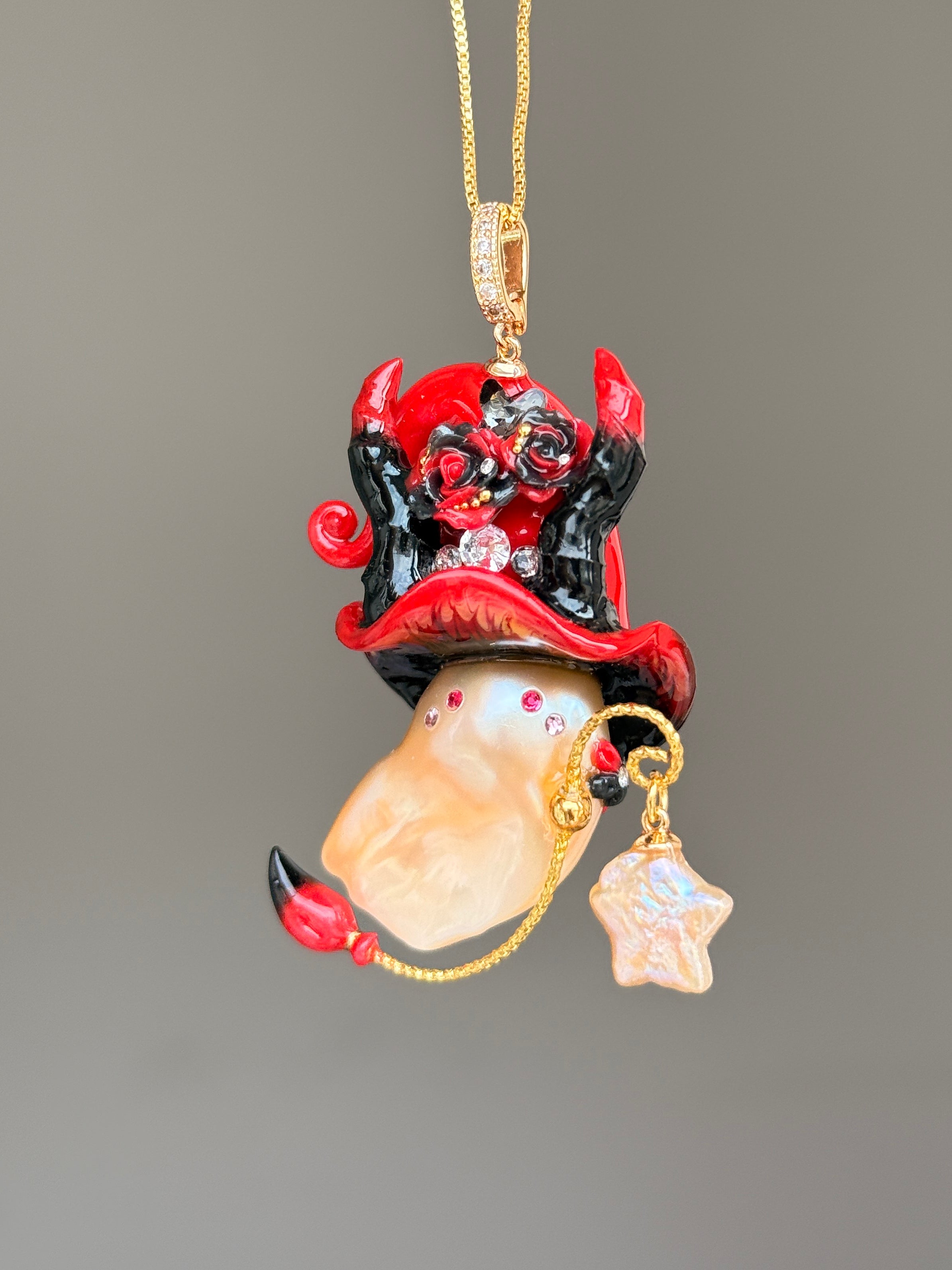 Devil Horn Sprite Baroque Pearl Necklace SKU1179P1520