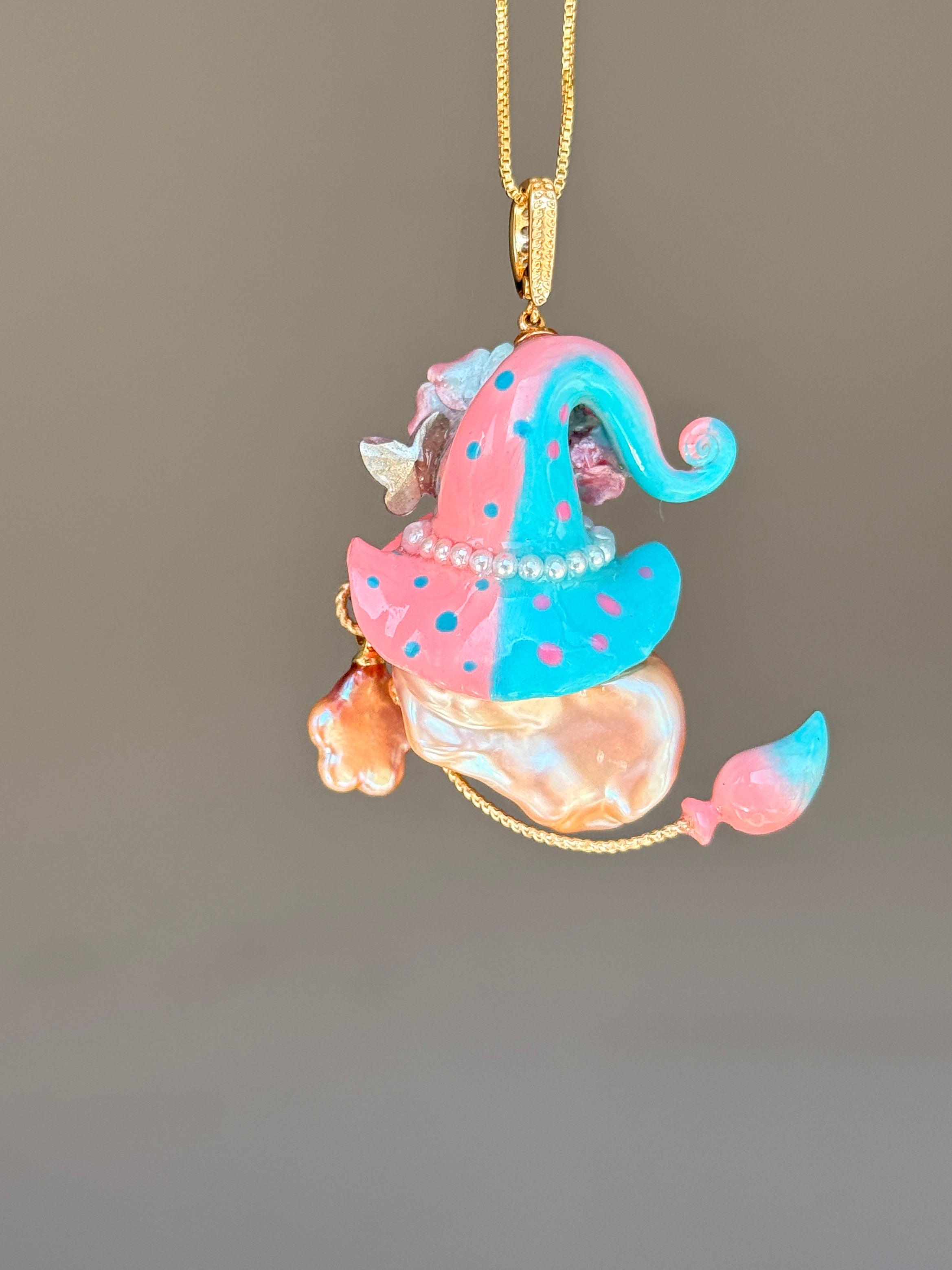 Cotton Candy Colorblock Baroque Pearl Necklace SKU1169