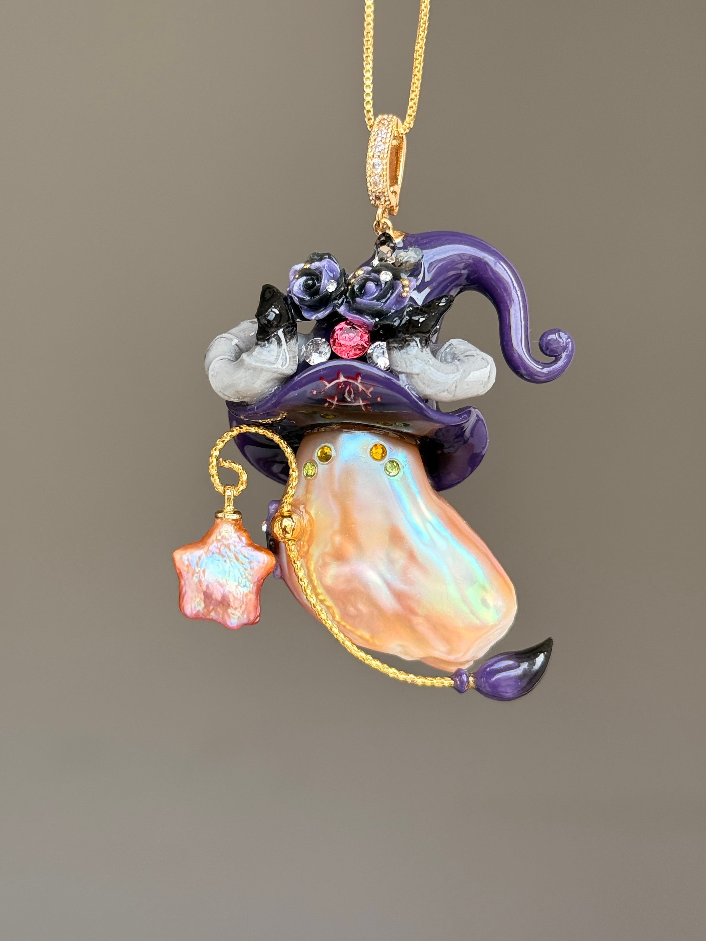 Violet Devil Horn Baroque Pearl Necklace SKU1137P1533
