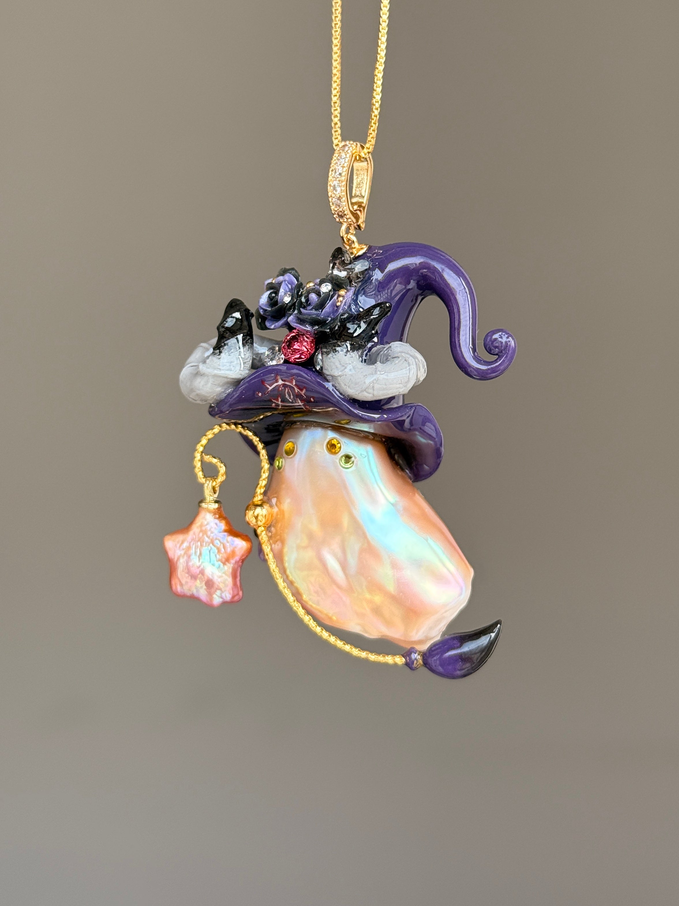 Violet Devil Horn Baroque Pearl Necklace SKU1137P1533