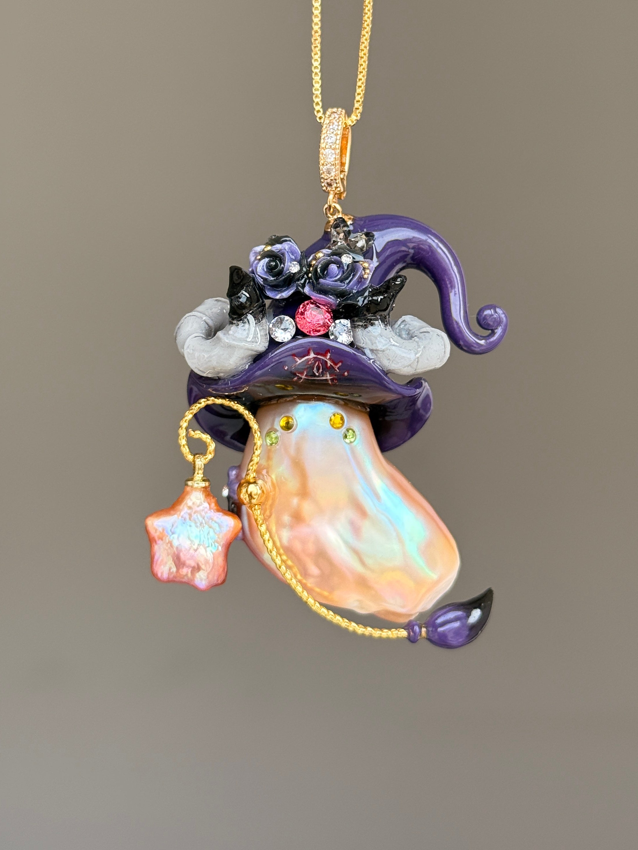 Violet Devil Horn Baroque Pearl Necklace SKU1137P1533