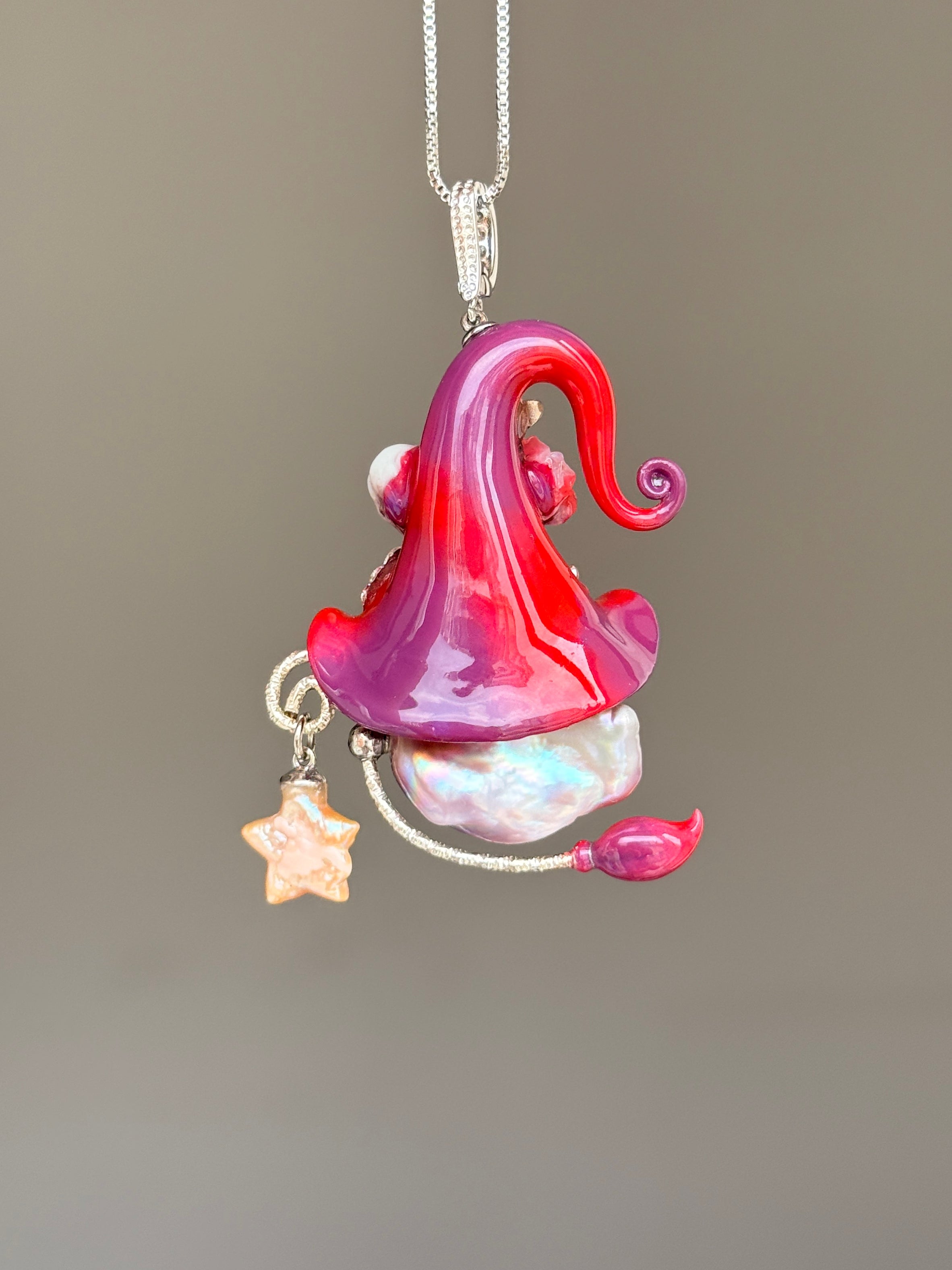 Skull Bloom Witch Baroque Pearl Necklace SKU1111P960