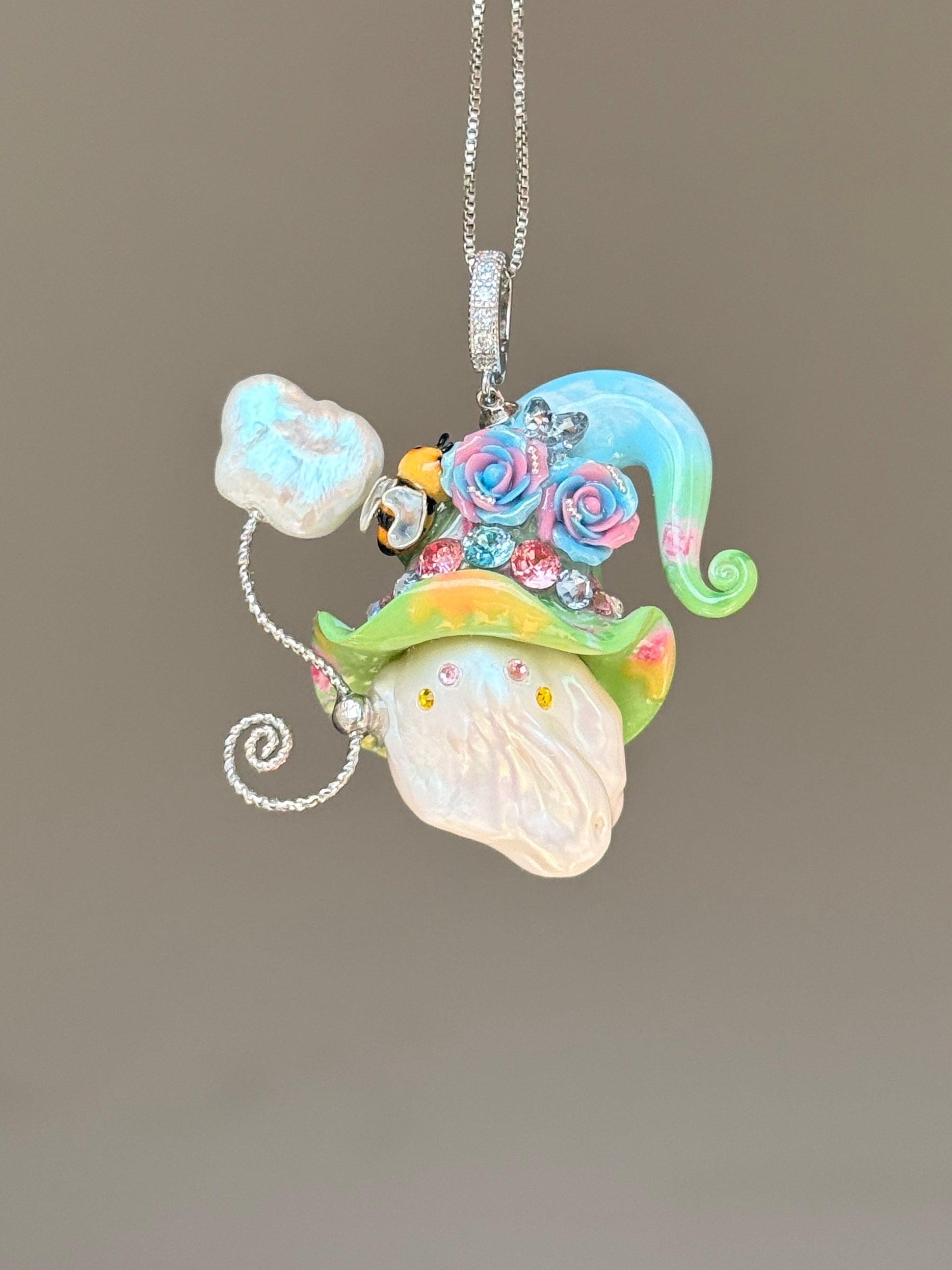 Bumblebee Blossom Sprite Baroque Pearl Necklace SKU1048P1597