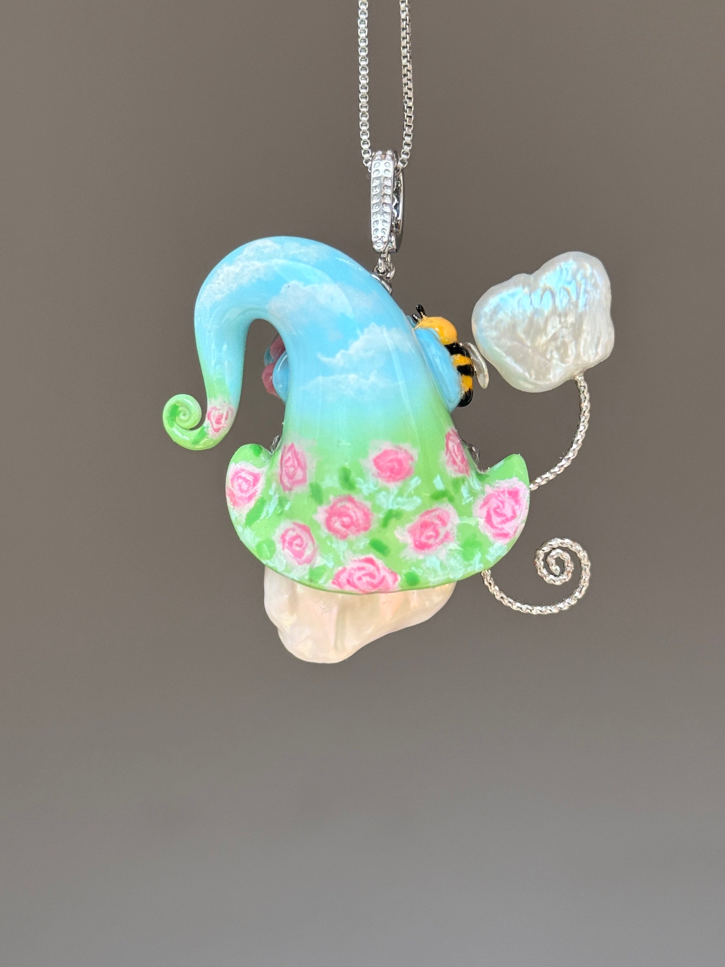 Bumblebee Blossom Sprite Baroque Pearl Necklace SKU1048P1597