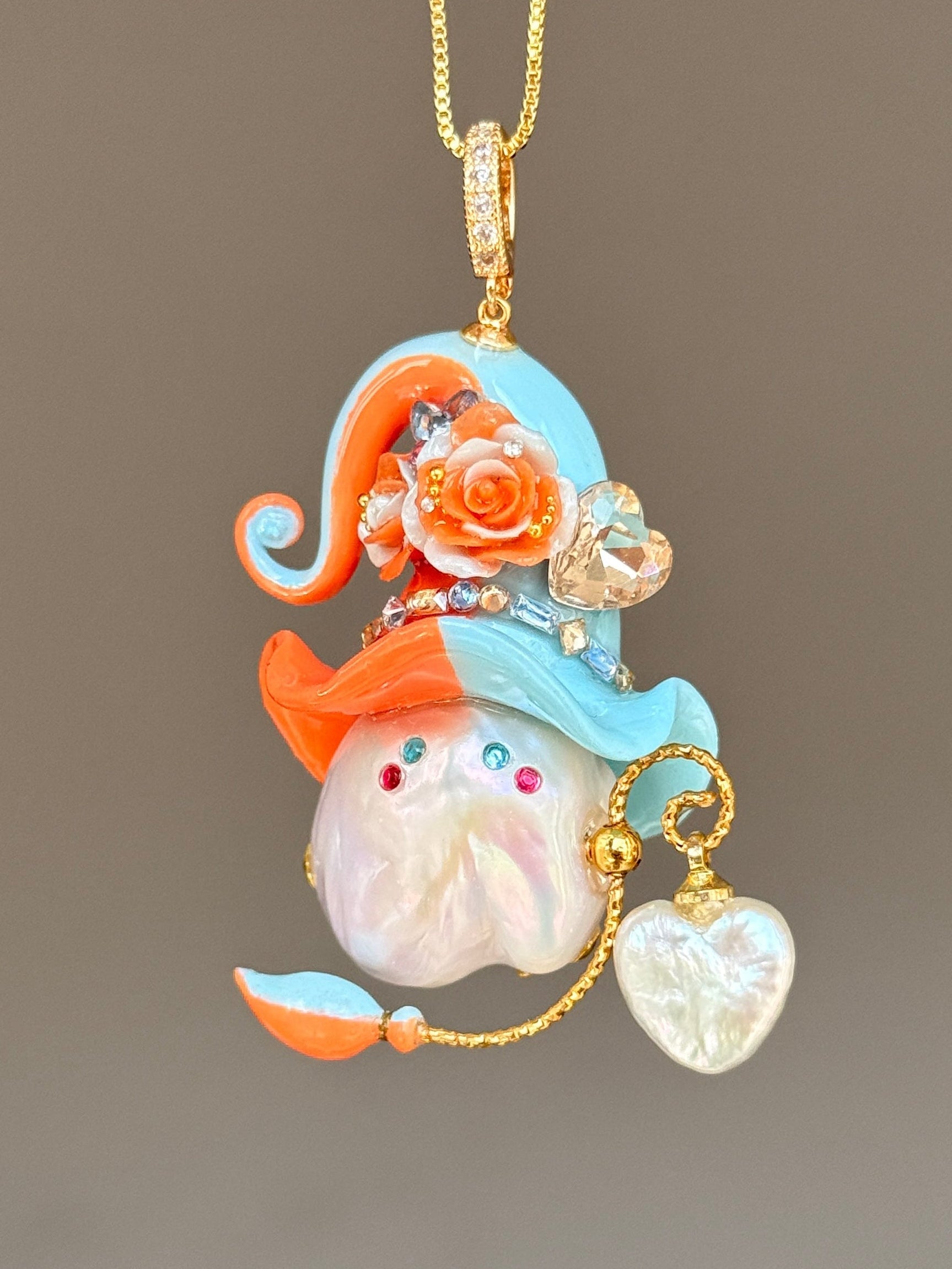 Sunset Sky Colorblock Baroque Pearl Necklace SKU1032P1589