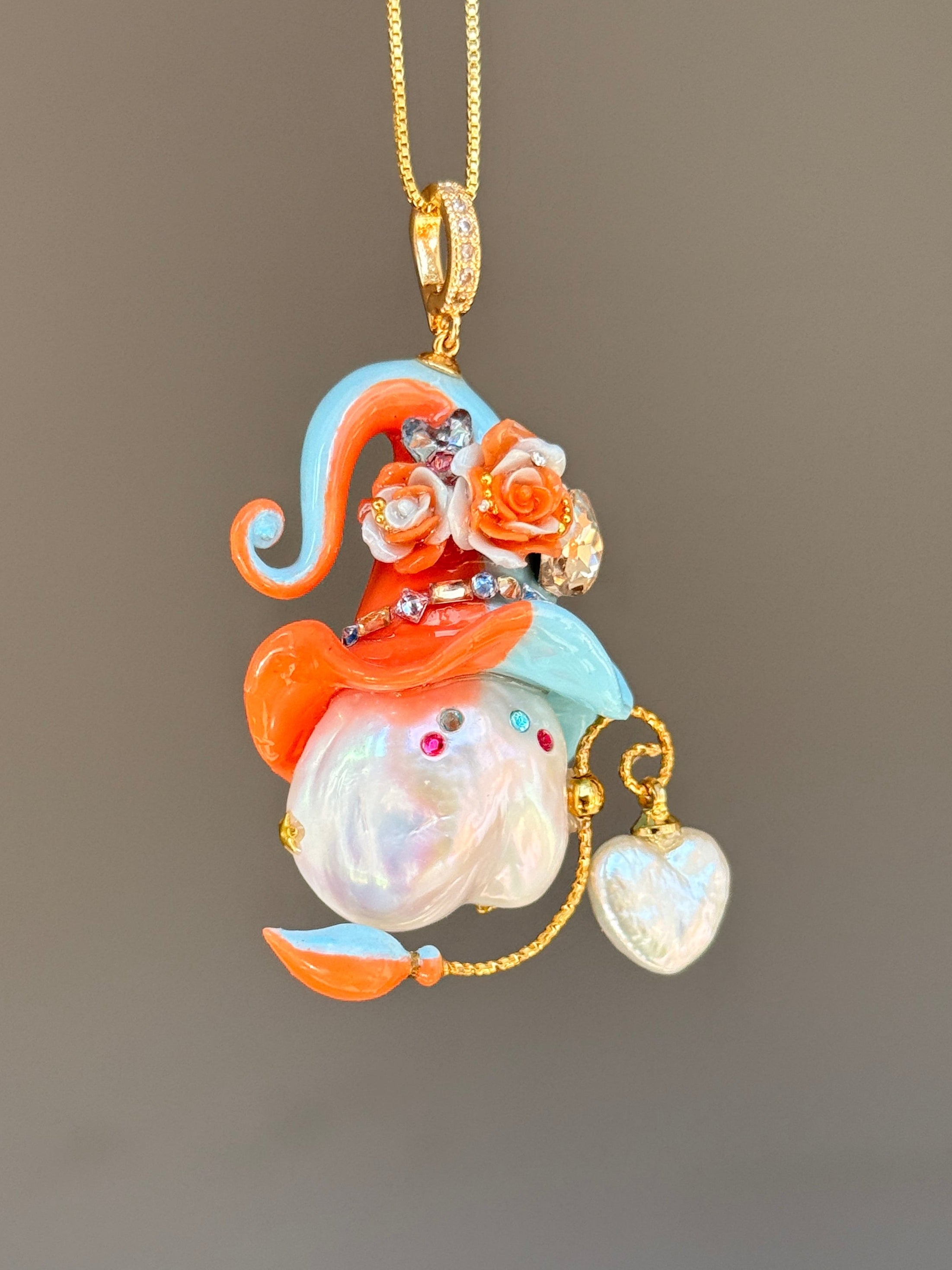 Sunset Sky Colorblock Baroque Pearl Necklace SKU1032P1589