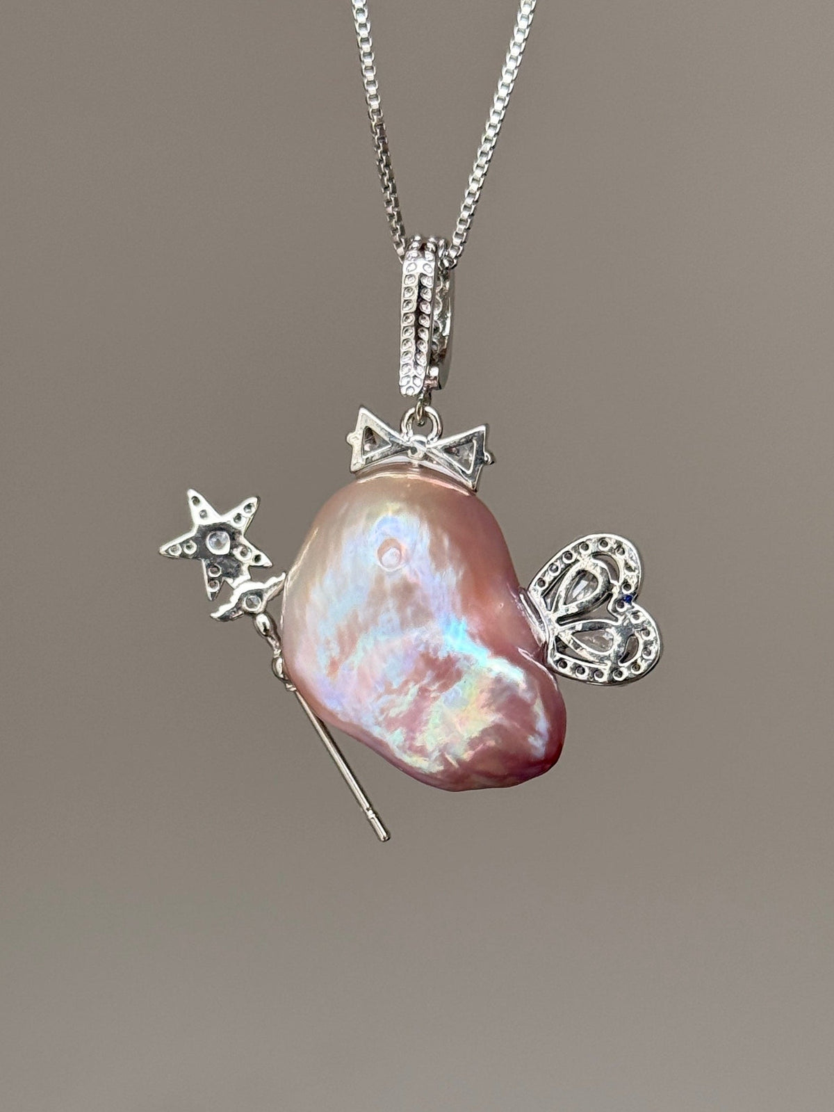 Starlit Butterfly Fairy Baroque Pearl Necklace SKU528P616