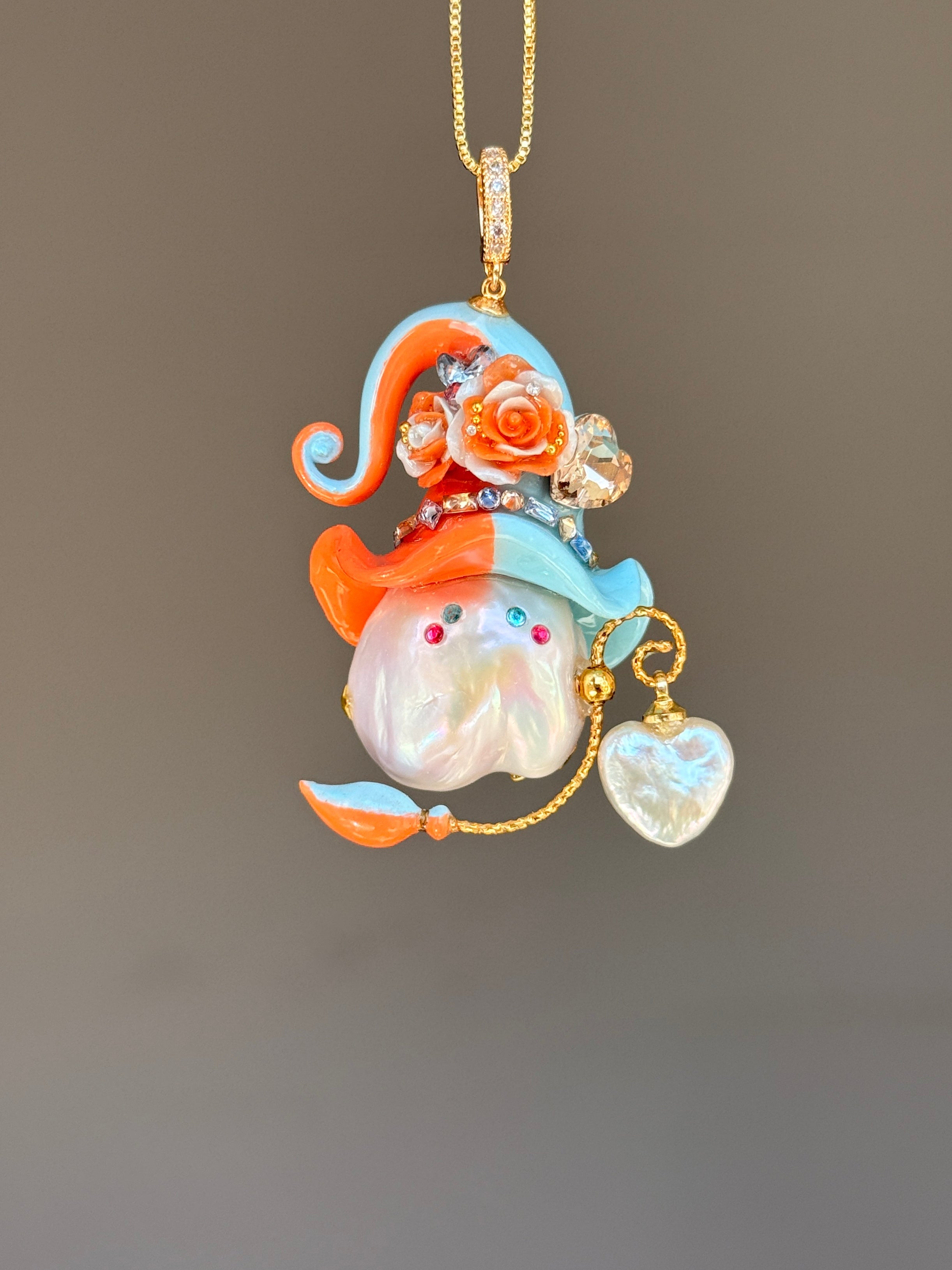 Sunset Sky Colorblock Baroque Pearl Necklace SKU1032P1589