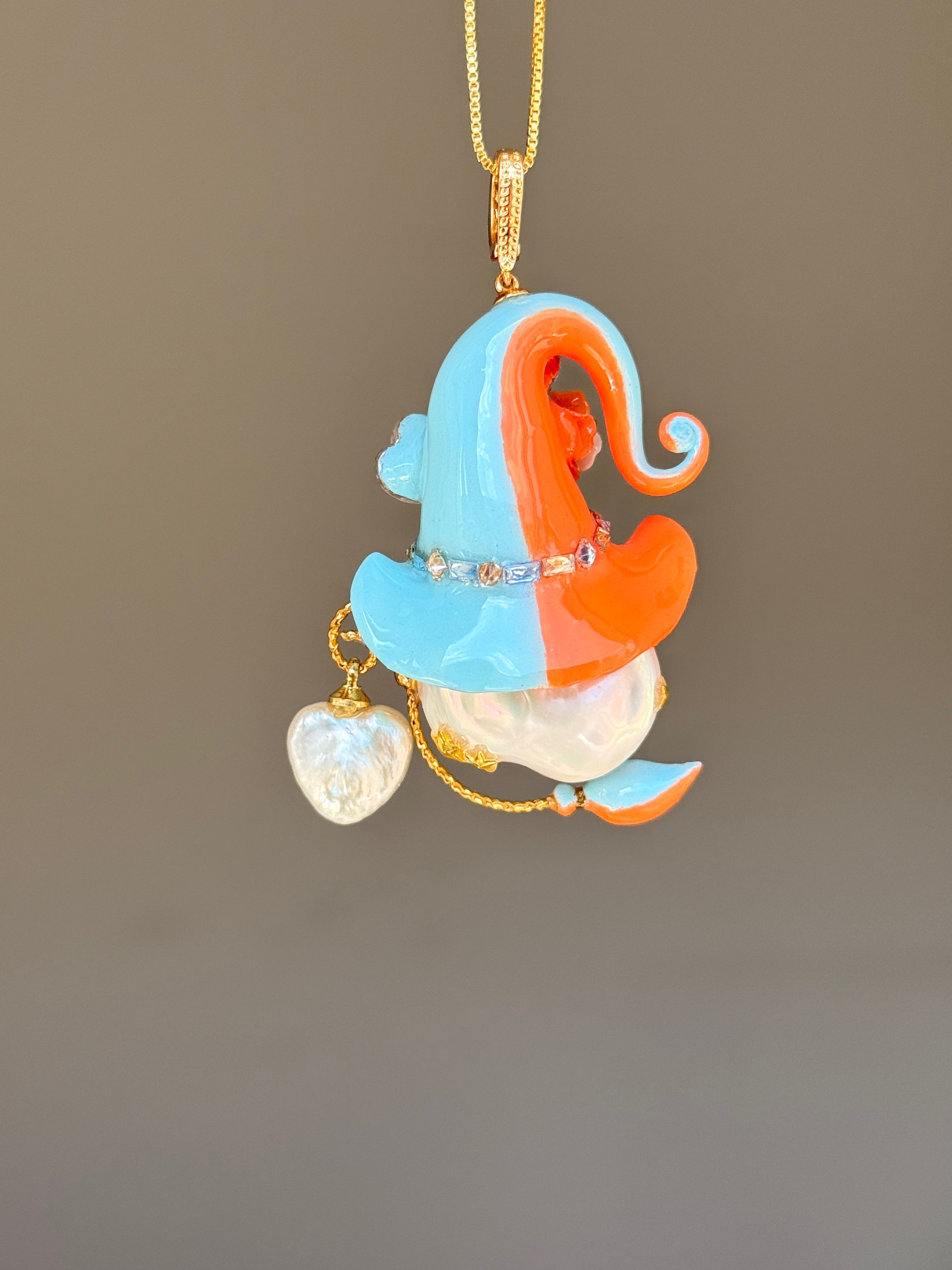 Sunset Sky Colorblock Baroque Pearl Necklace SKU1032P1589
