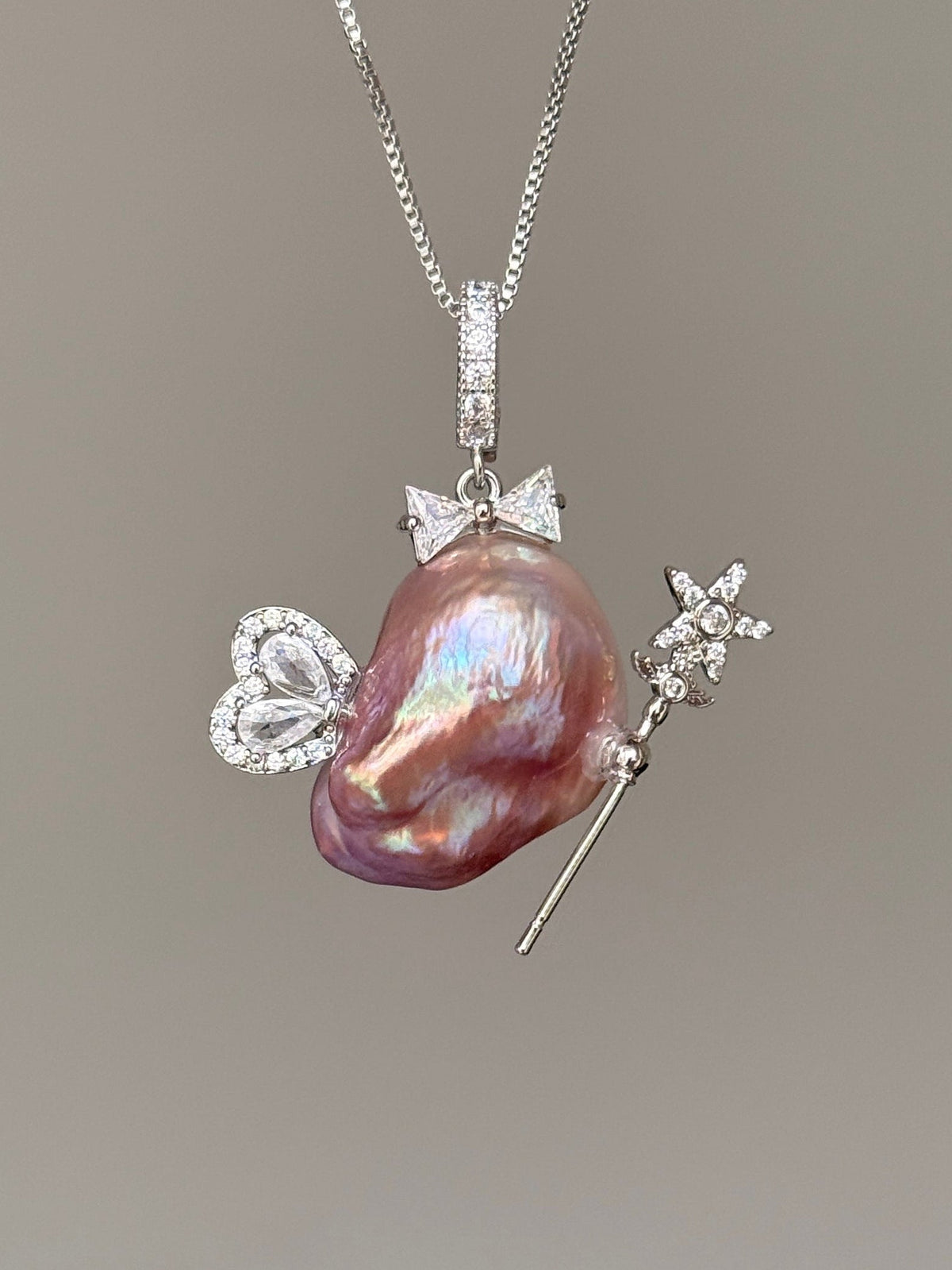Starlit Butterfly Fairy Baroque Pearl Necklace SKU528P616
