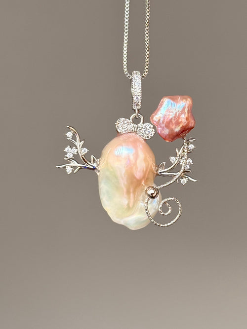 Star Balloon Branch Sprite Baroque Pearl Necklace SKUE22
