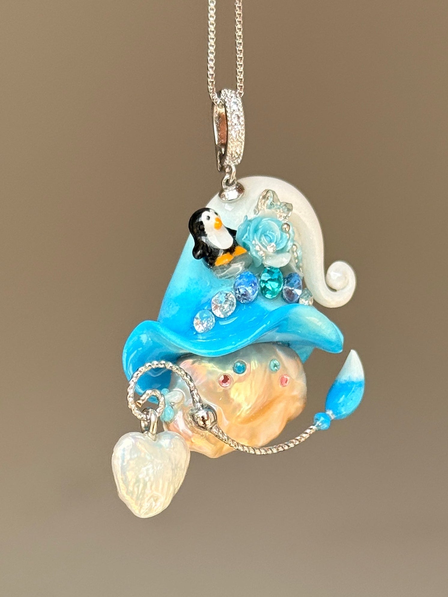 Arctic Penguin Sprite Baroque Pearl Necklace SKU1011P1269