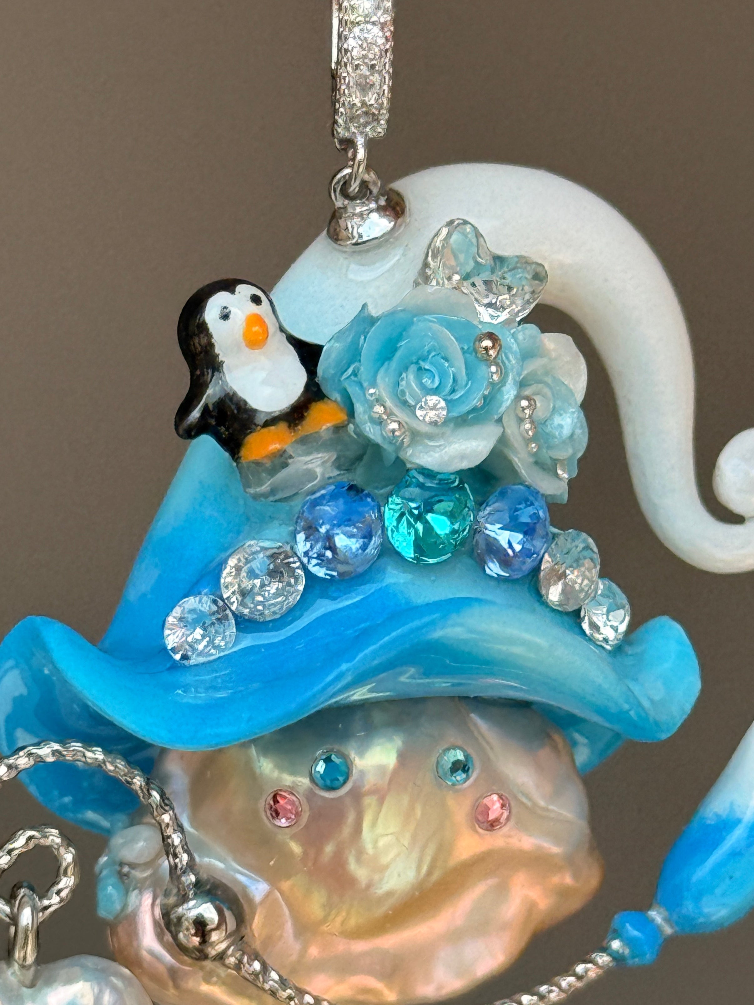 Arctic Penguin Sprite Baroque Pearl Necklace SKU1011P1269