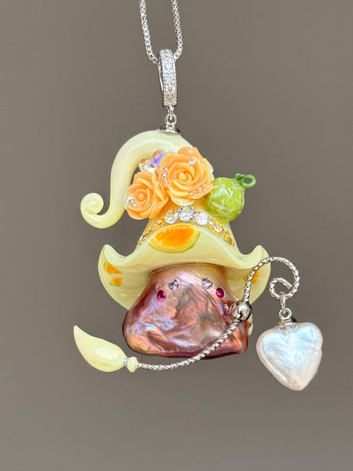 Cantaloupe Daydream Sprite Baroque Pearl Necklace SKU1009P1261