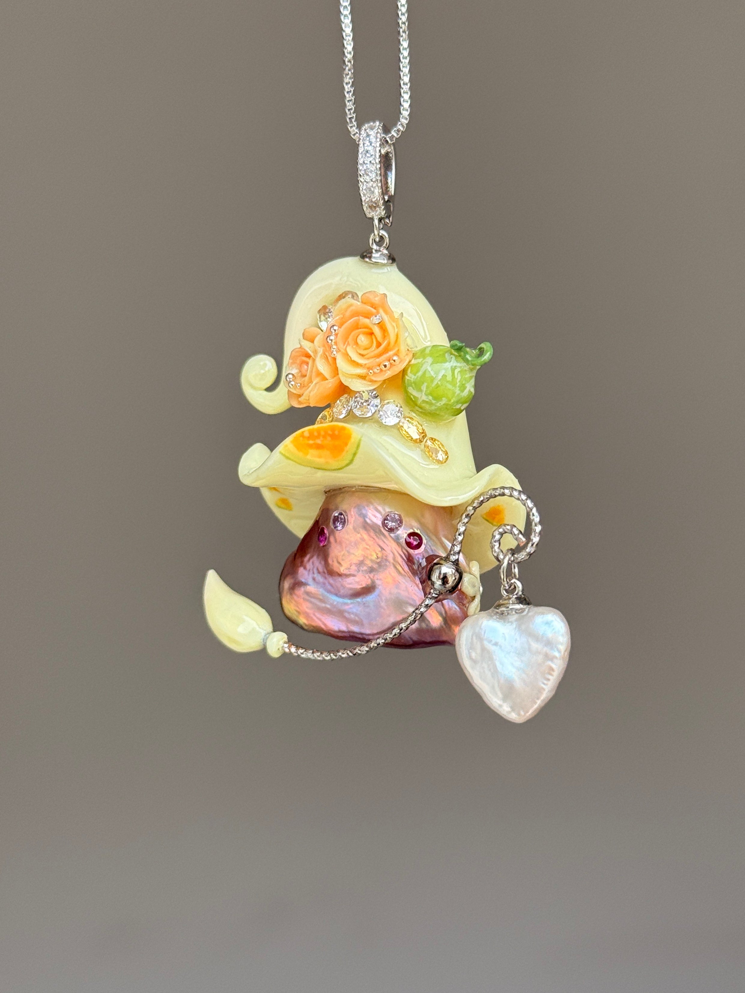 Cantaloupe Daydream Sprite Baroque Pearl Necklace SKU1009P1261