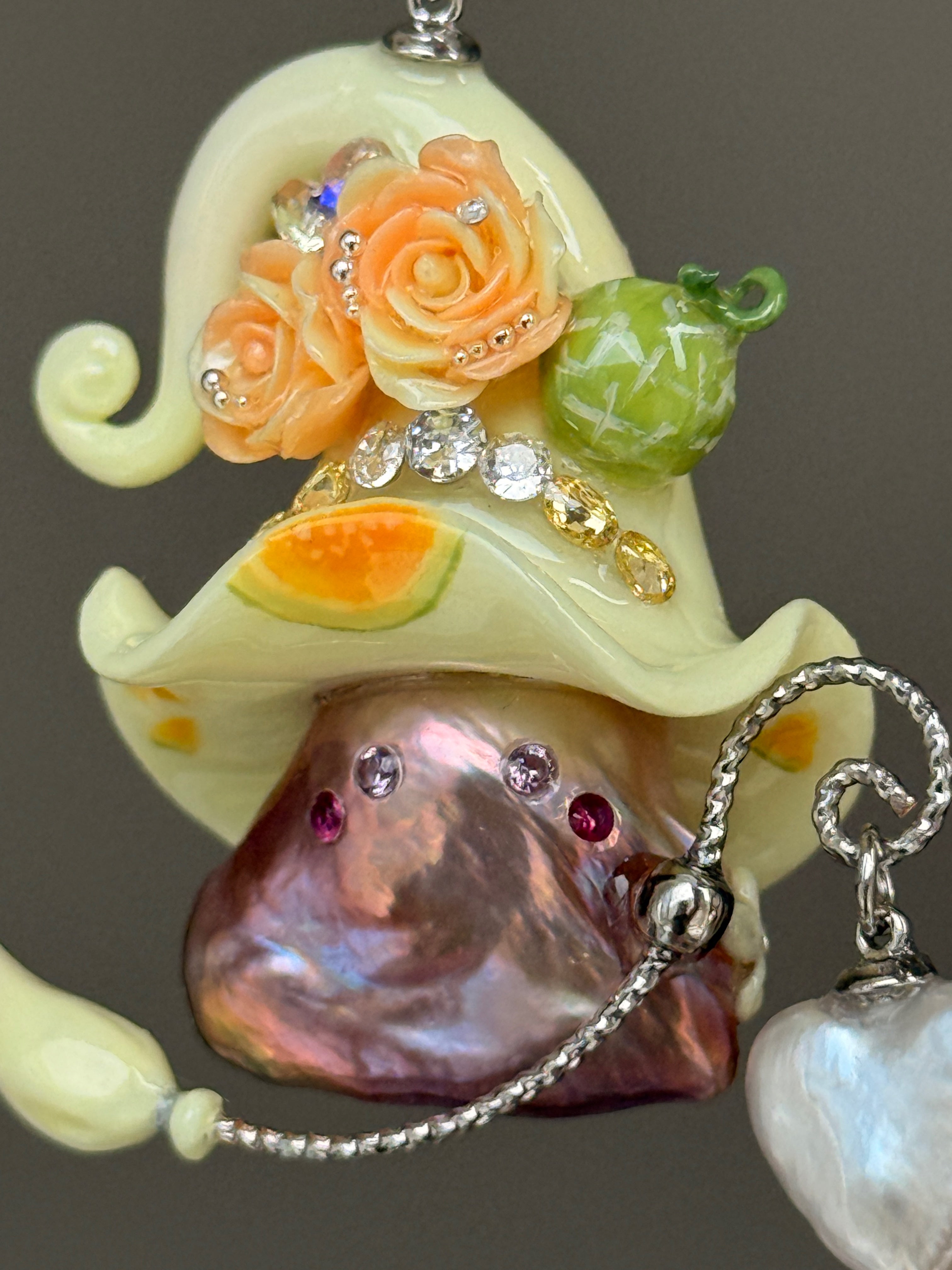 Cantaloupe Daydream Sprite Baroque Pearl Necklace SKU1009P1261