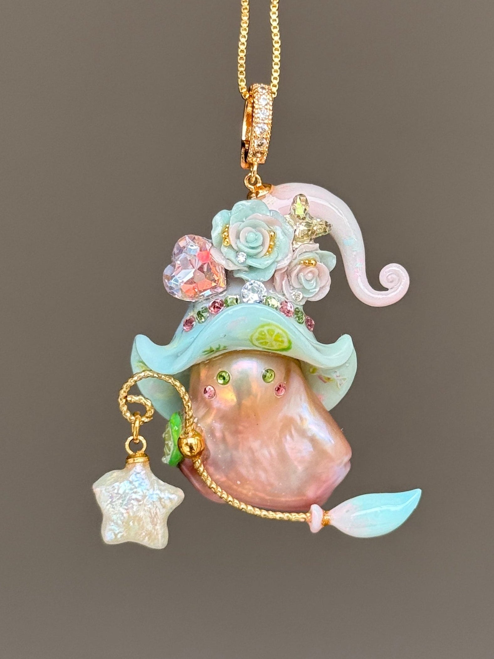 Key Lime Daydream Sprite Baroque Pearl Necklace SKU1005P1168