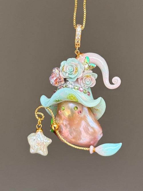 Key Lime Daydream Sprite Baroque Pearl Necklace SKU1005P1168
