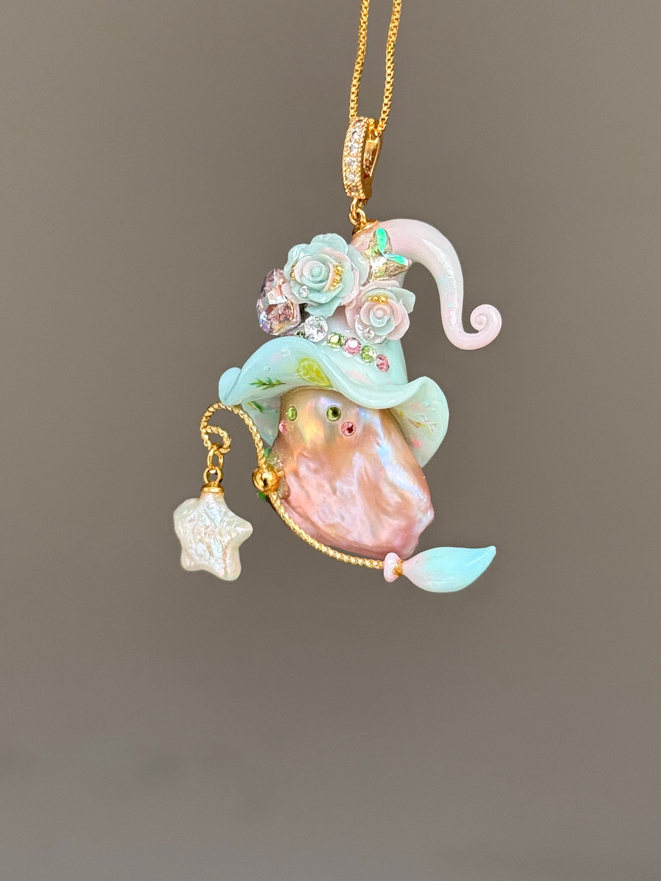 Key Lime Daydream Sprite Baroque Pearl Necklace SKU1005P1168