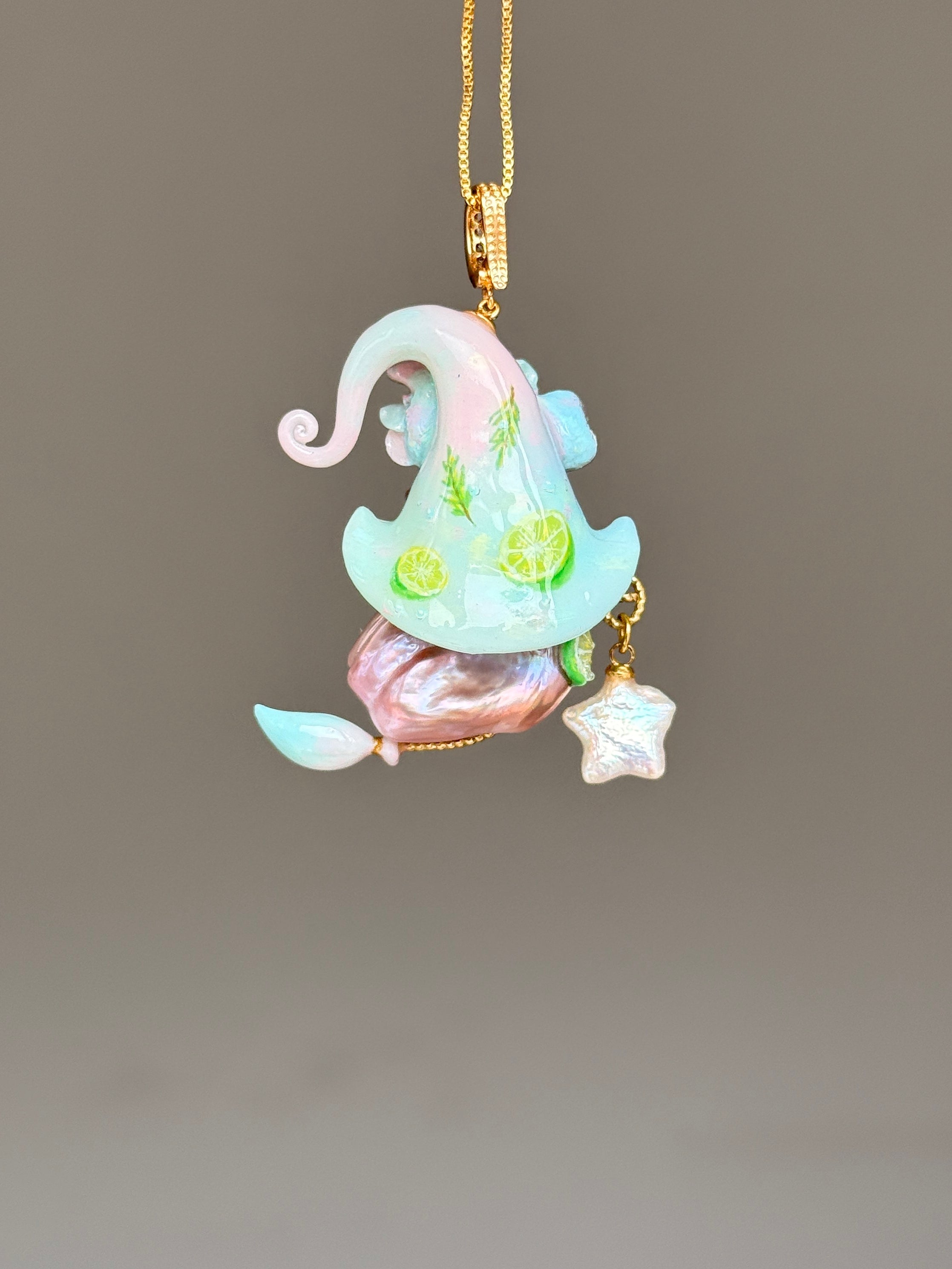 Key Lime Daydream Sprite Baroque Pearl Necklace SKU1005P1168