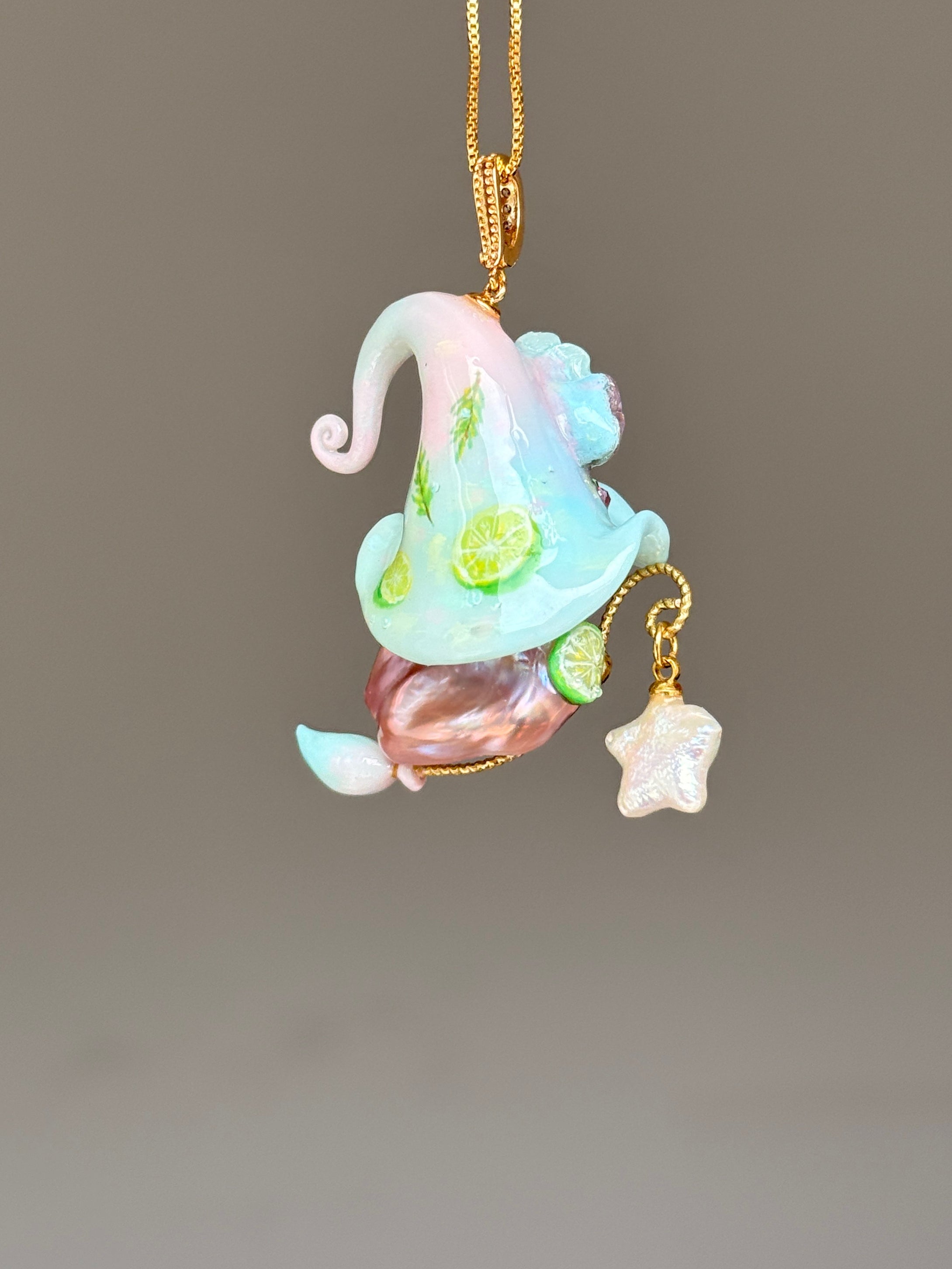Key Lime Daydream Sprite Baroque Pearl Necklace SKU1005P1168