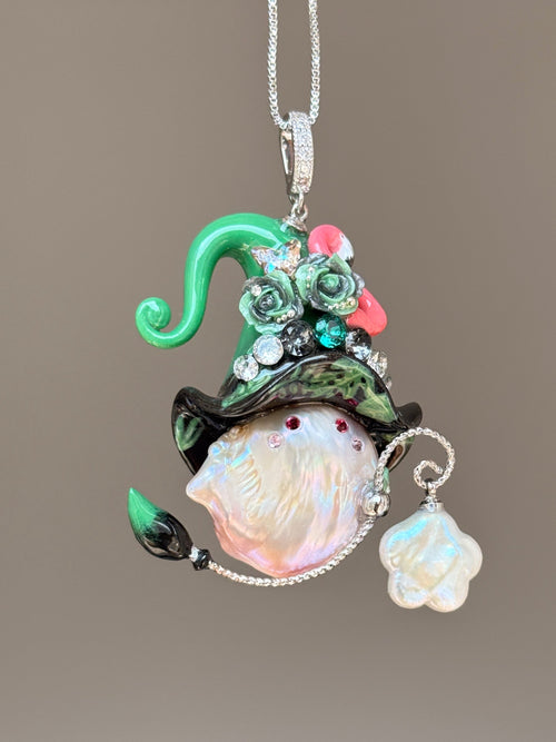 Flamingo Bloom Sprite Baroque Pearl Necklace SKU955P1227
