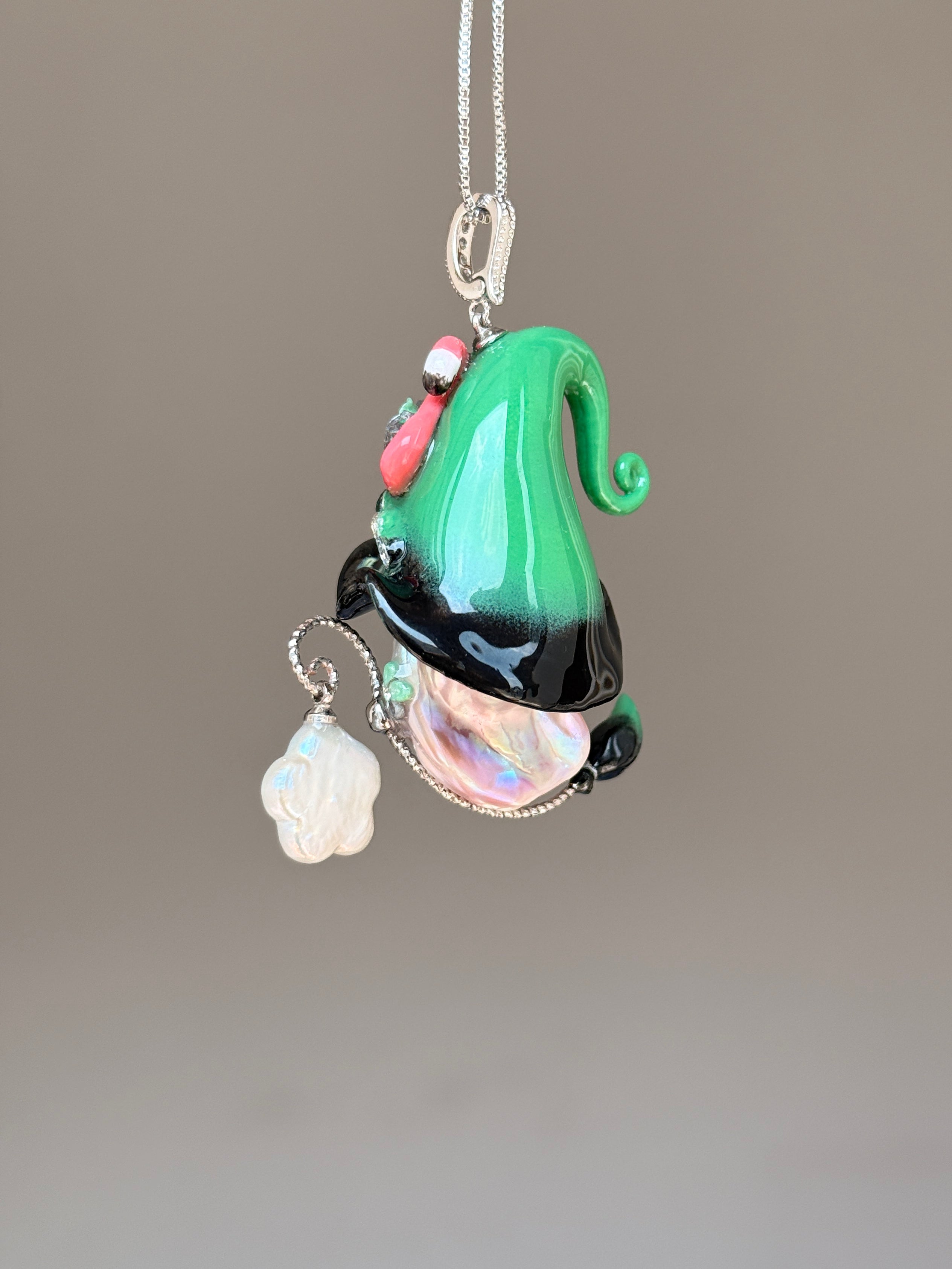 Flamingo Bloom Sprite Baroque Pearl Necklace SKU955P1227
