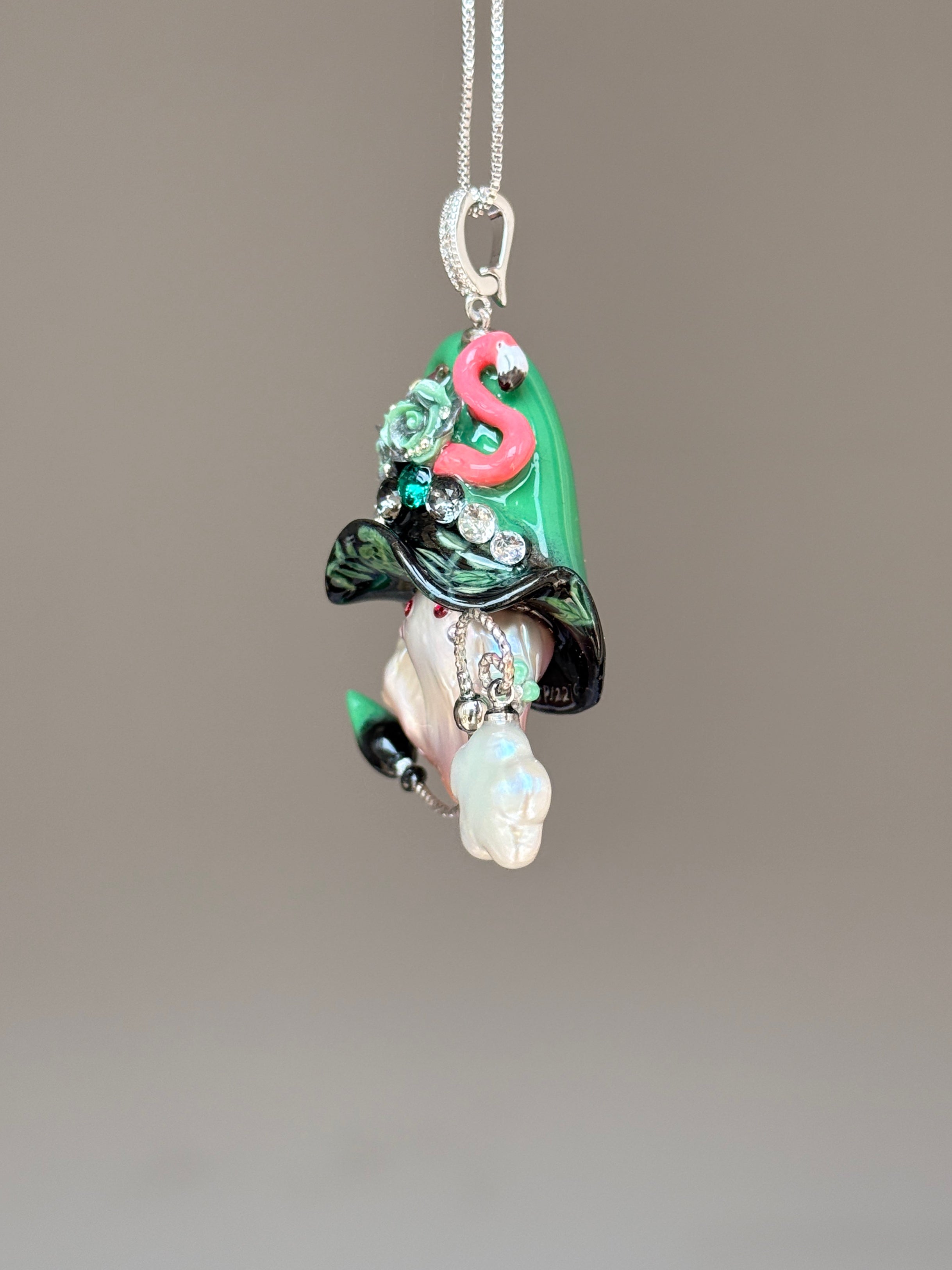 Flamingo Bloom Sprite Baroque Pearl Necklace SKU955P1227