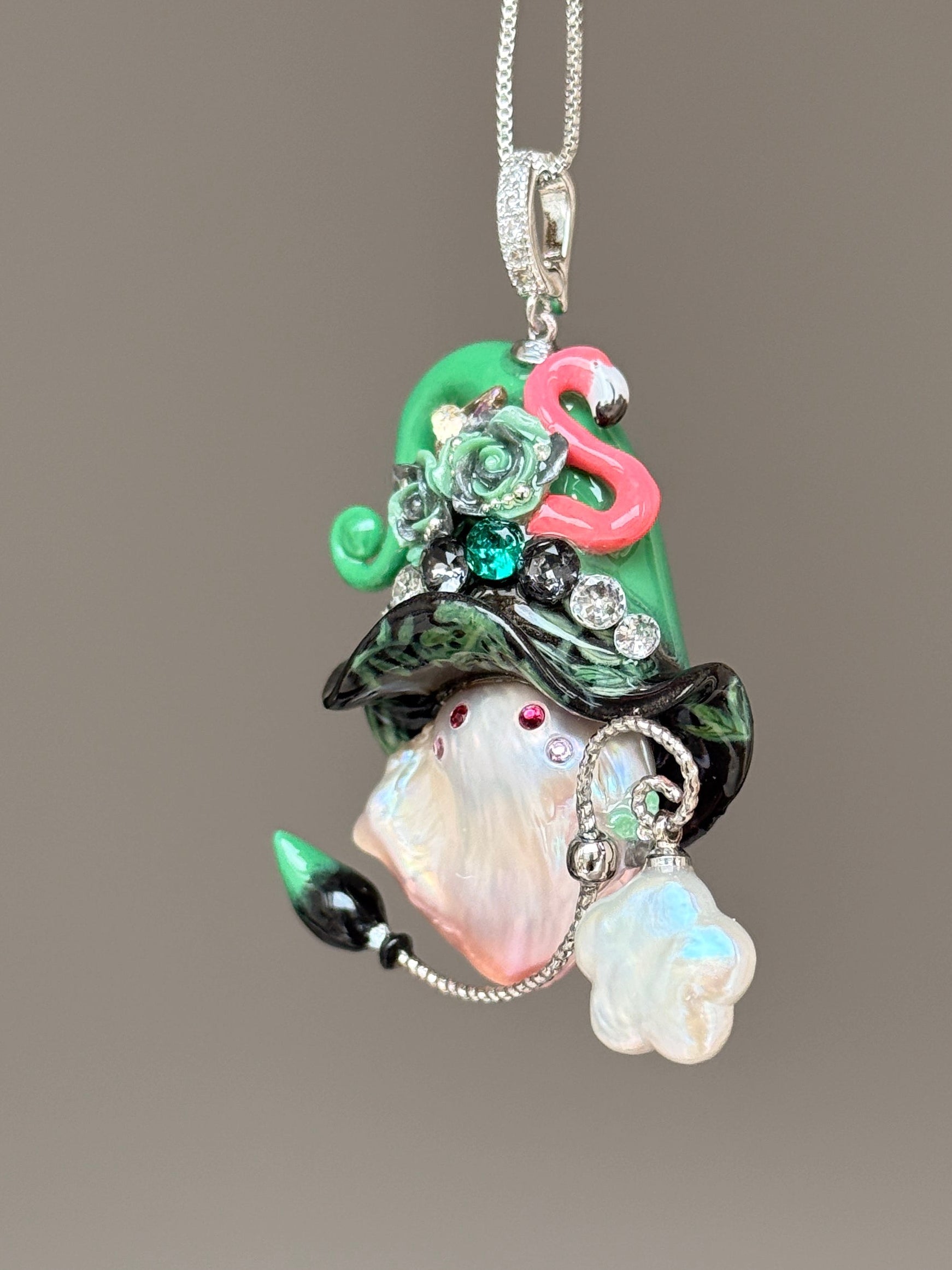 Flamingo Bloom Sprite Baroque Pearl Necklace SKU955P1227