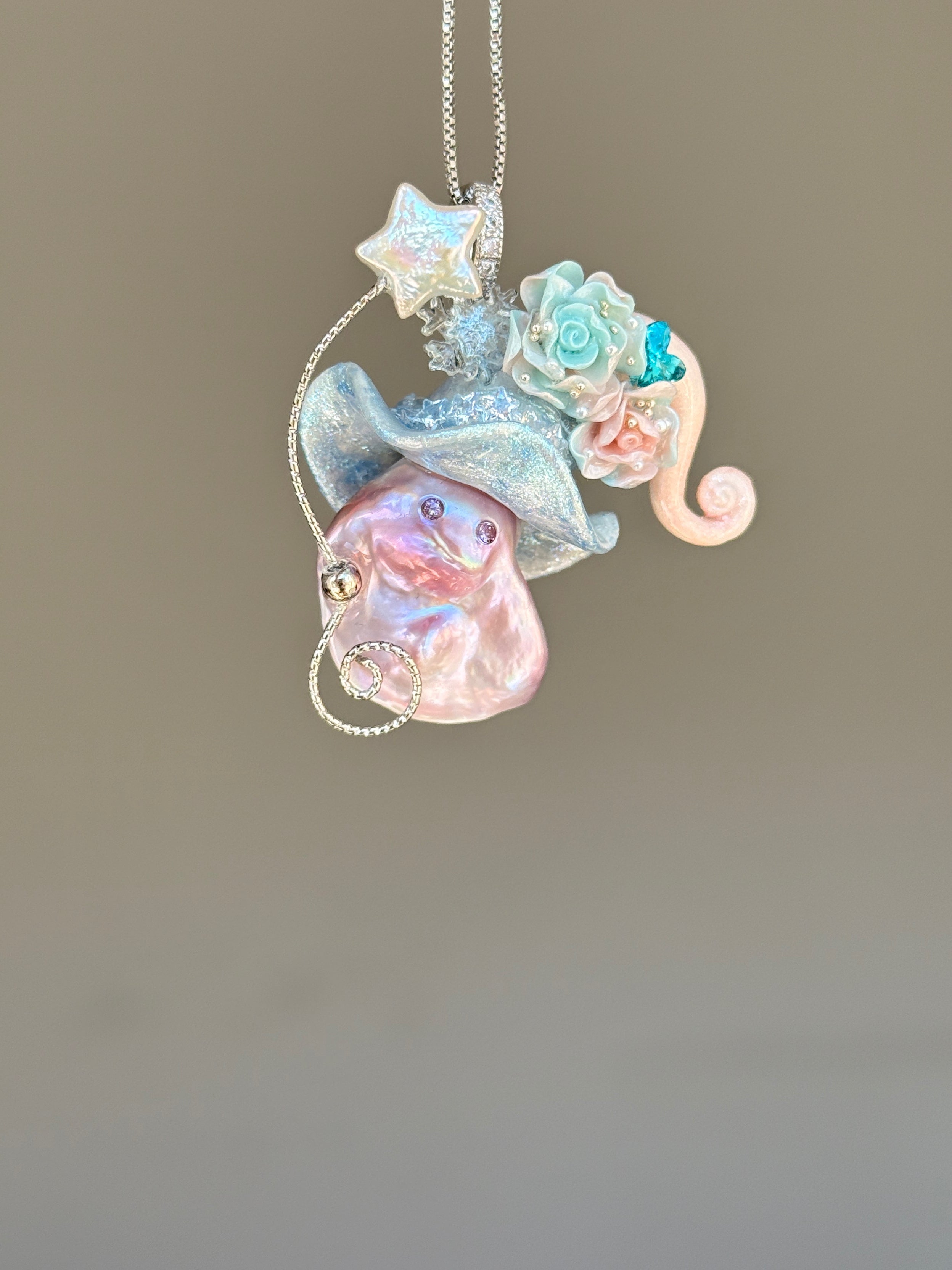 Frosted Moon Sprite Baroque Pearl Necklace SKU937P1182