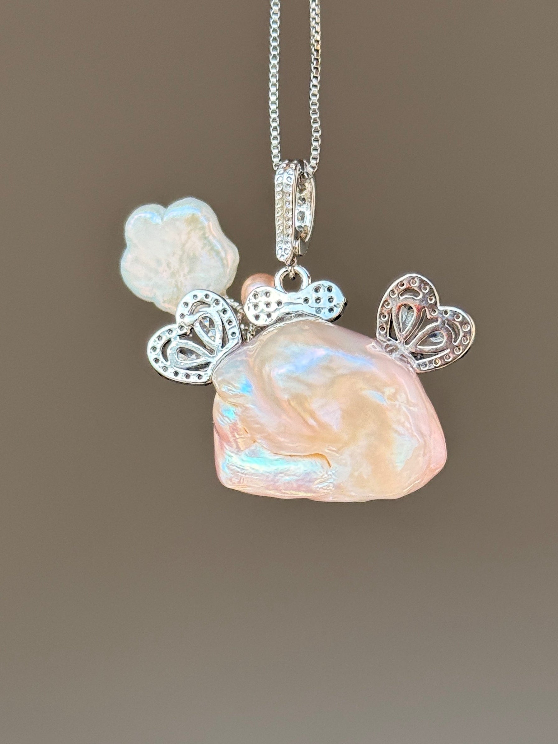 Heartwing Fairy Baroque Pearl Necklace SKU906P1366