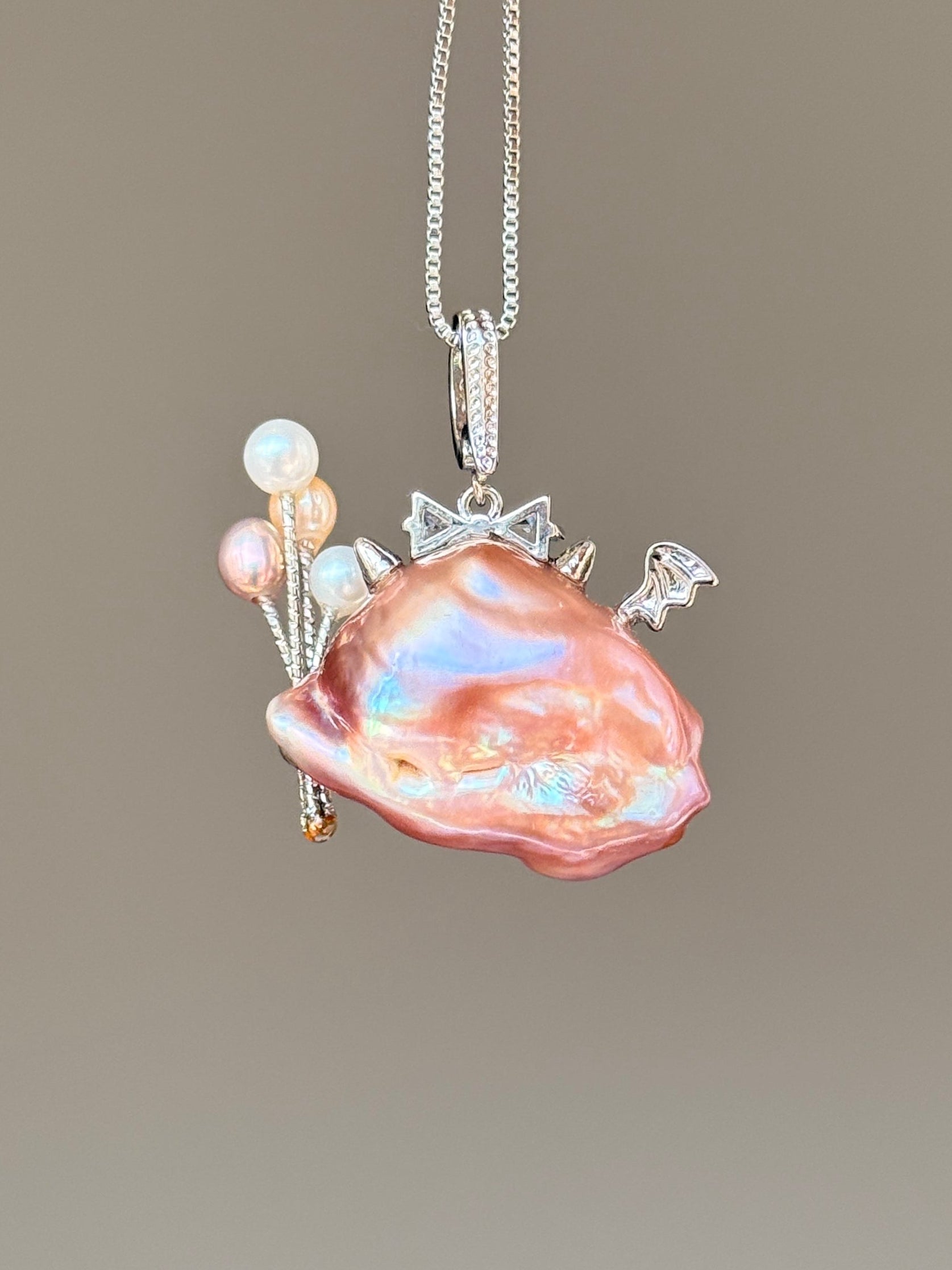 Evil Wing Sprite Baroque Pearl Necklace SKU853P1058
