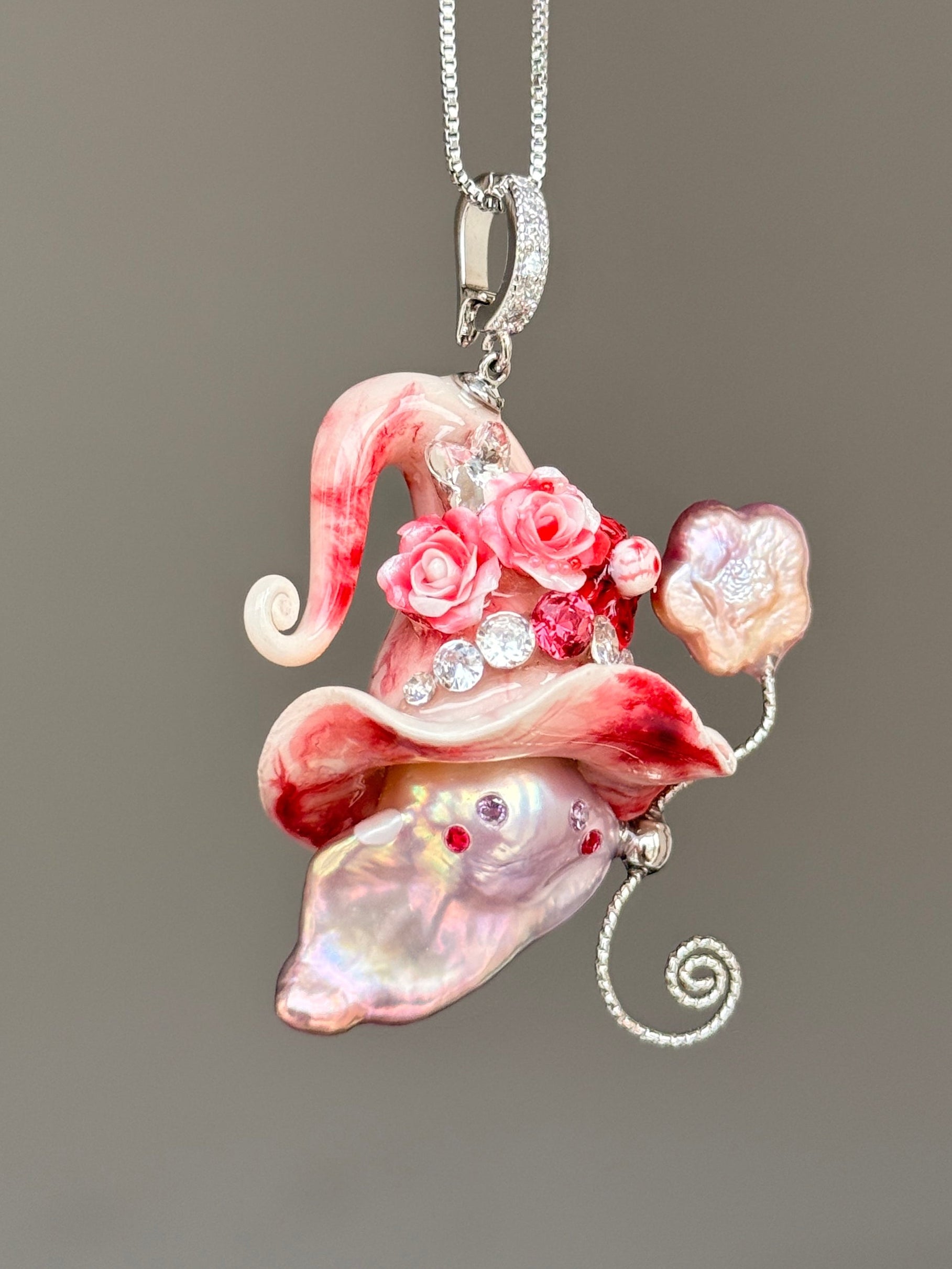 Blood Bloom Witch Baroque Pearl Necklace SKU736P887