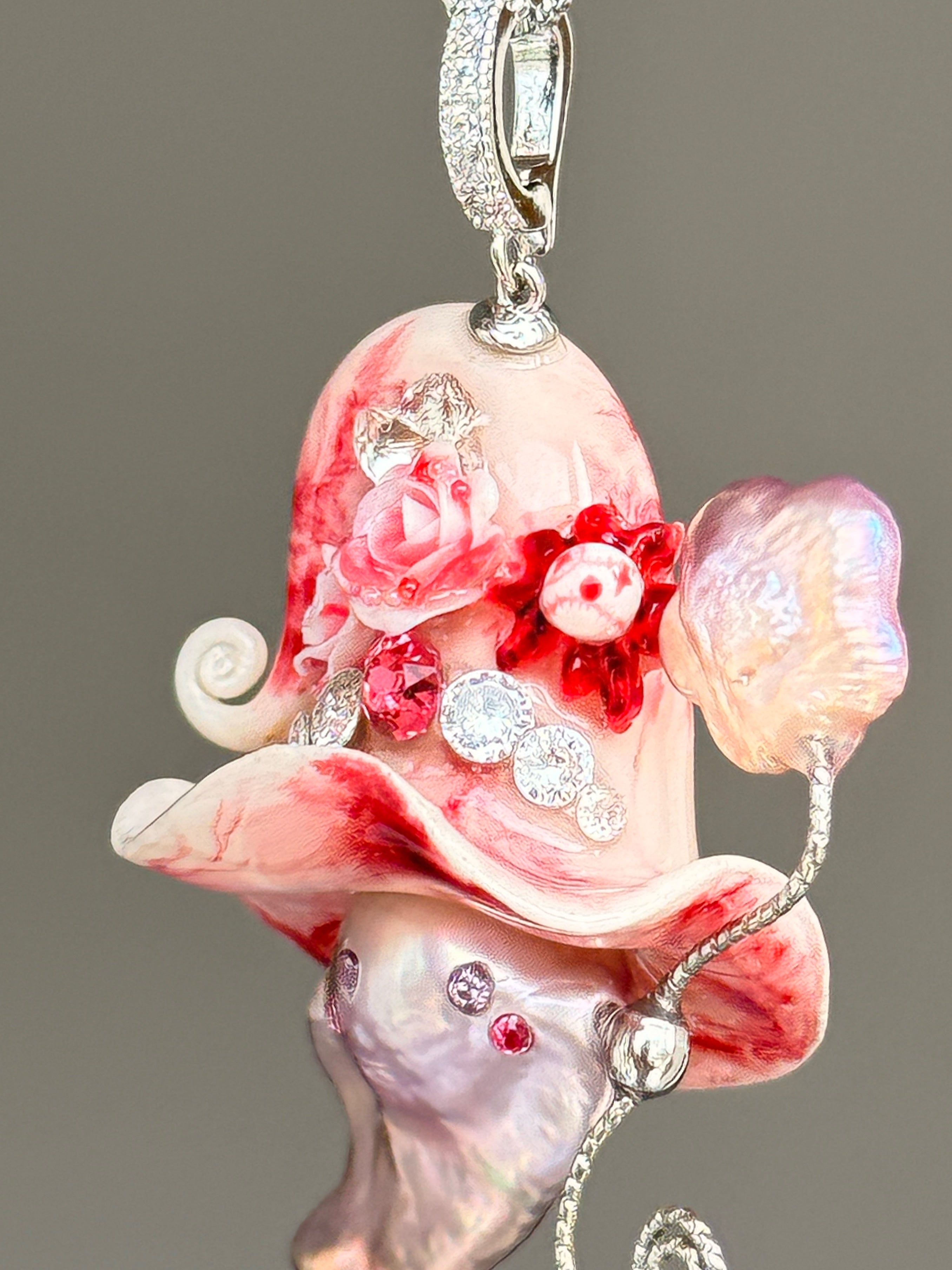 Blood Bloom Witch Baroque Pearl Necklace SKU736P887