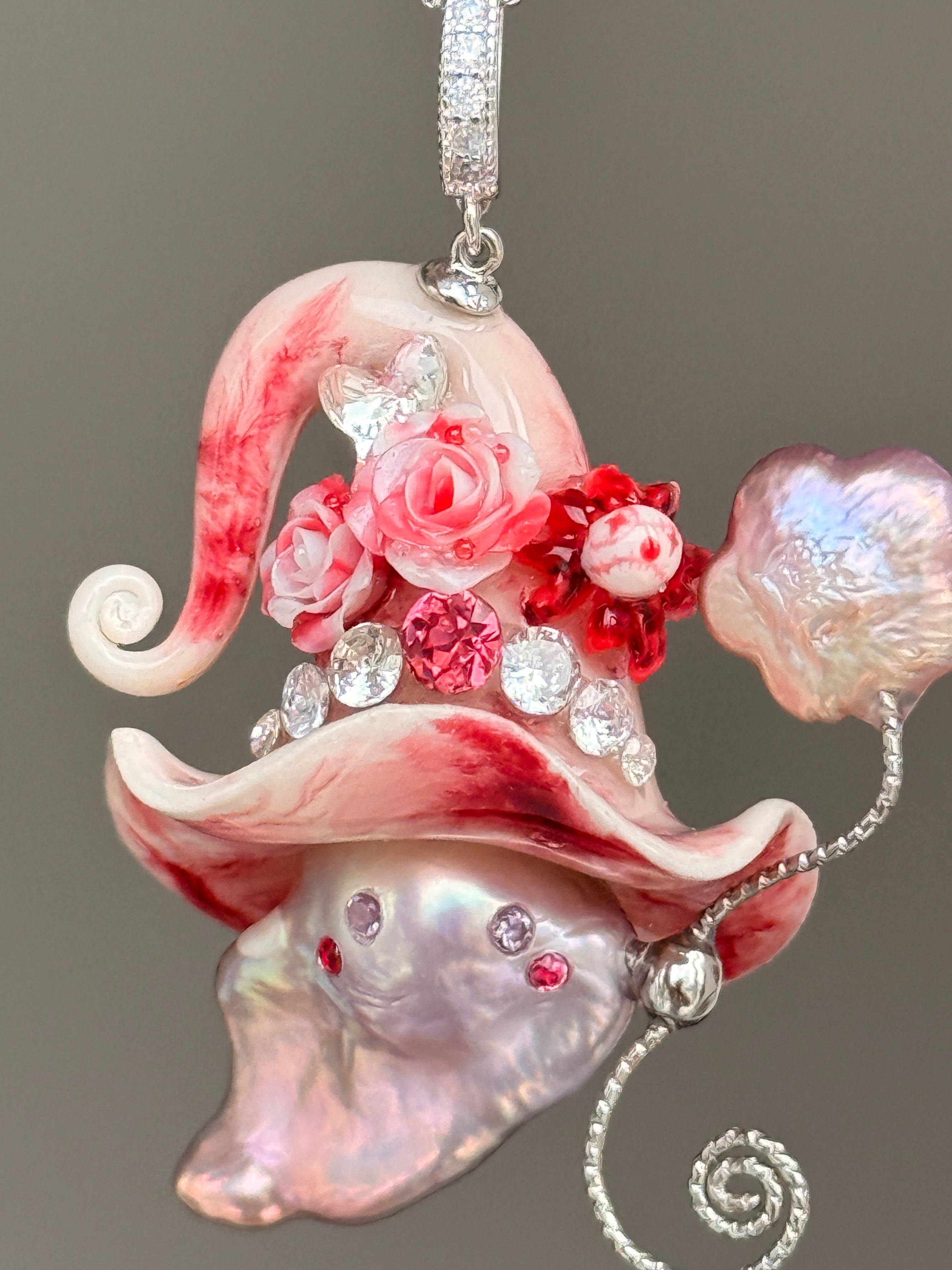 Blood Bloom Witch Baroque Pearl Necklace SKU736P887