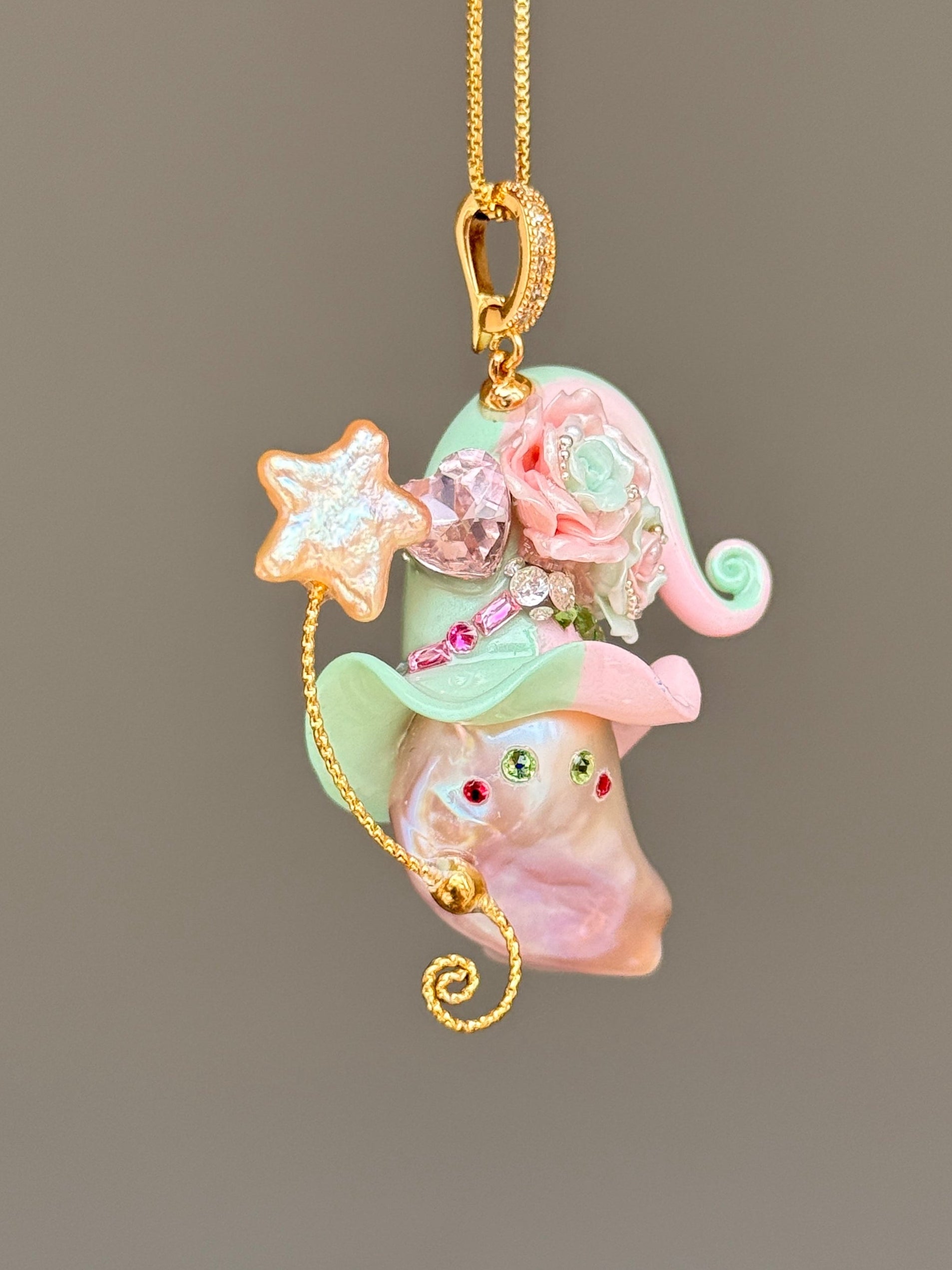 Mint Blush Colorblock Baroque Pearl Necklace SKU601