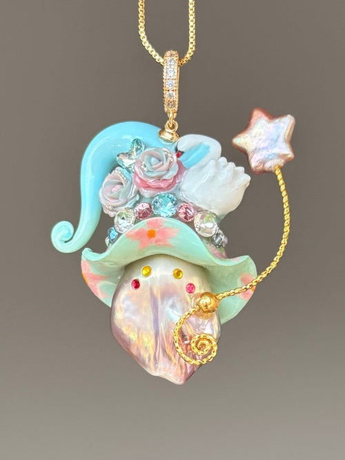 Blossom Swan Sprite Baroque Pearl Necklace SKU513P686